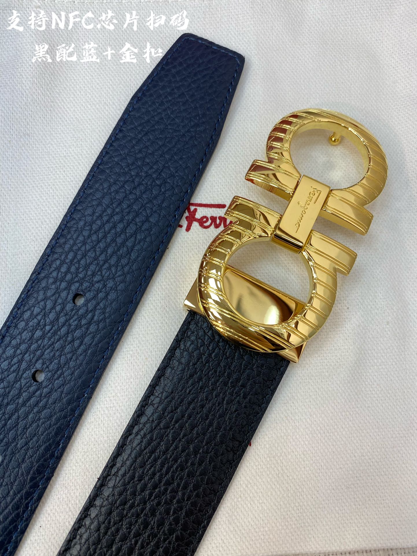 Salvatore Ferragamo Male Leather Belt Cow Leather M
