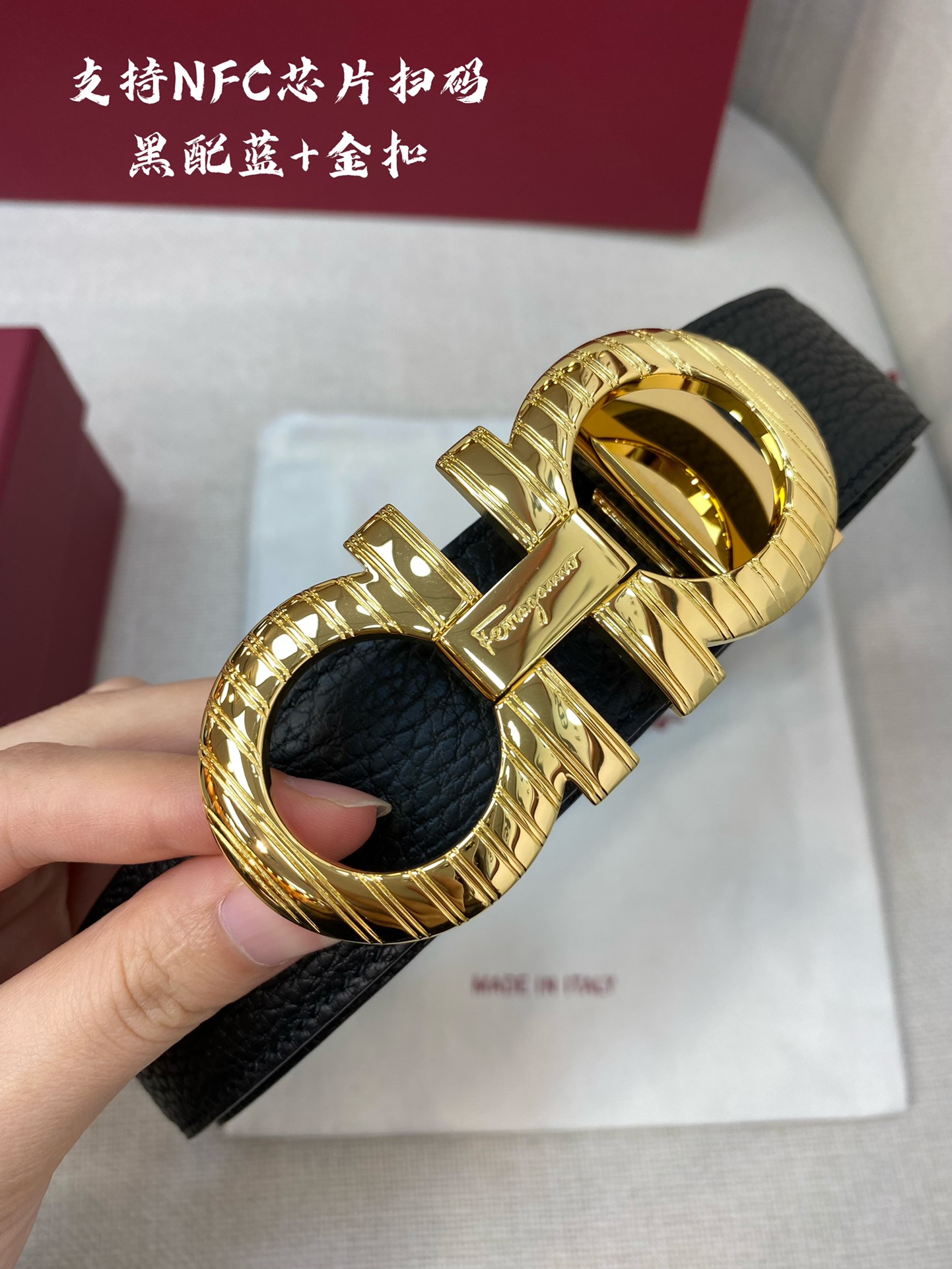 Salvatore Ferragamo Male Leather Belt Cow Leather M