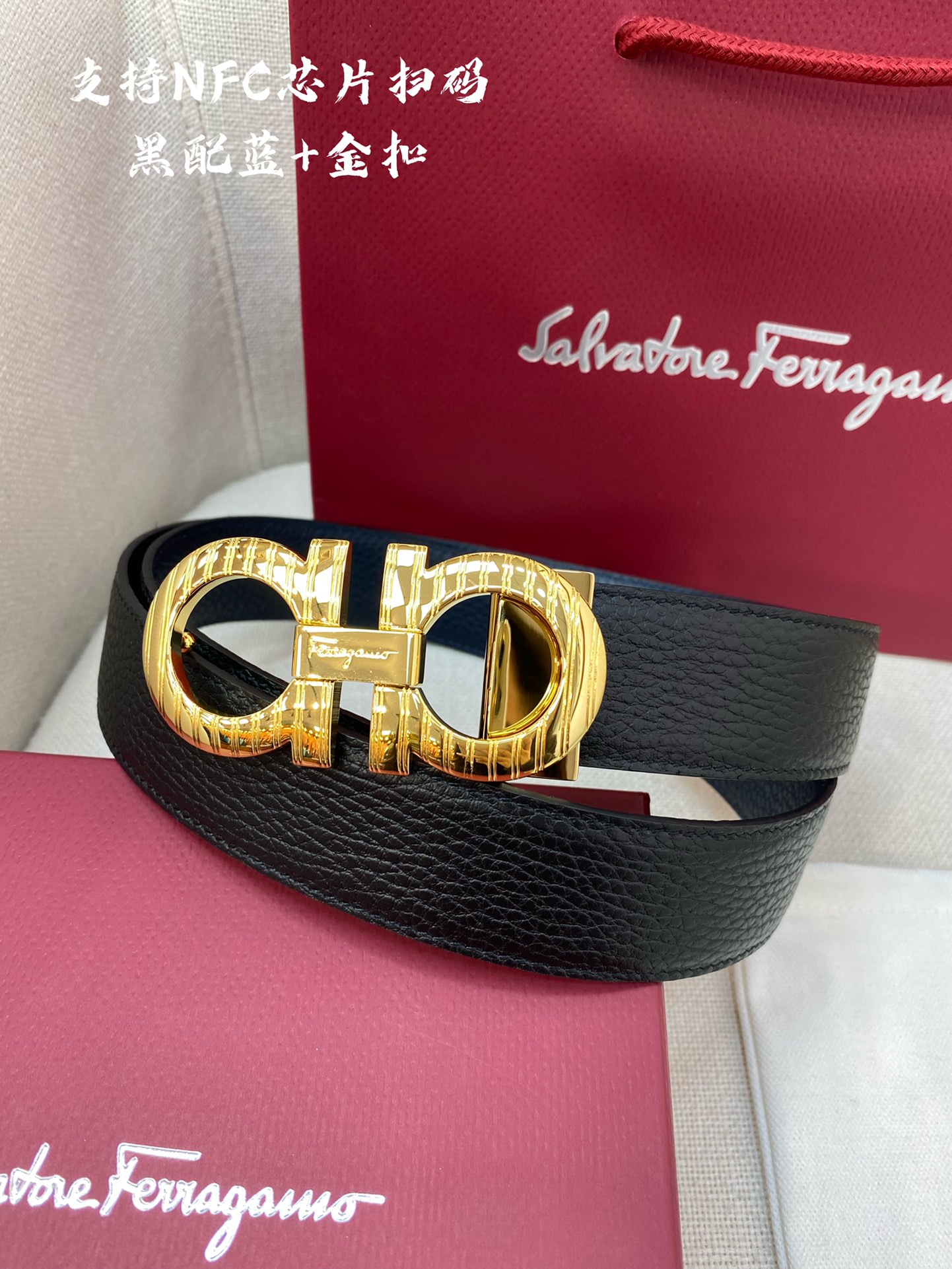 Salvatore Ferragamo Male Leather Belt Cow Leather M