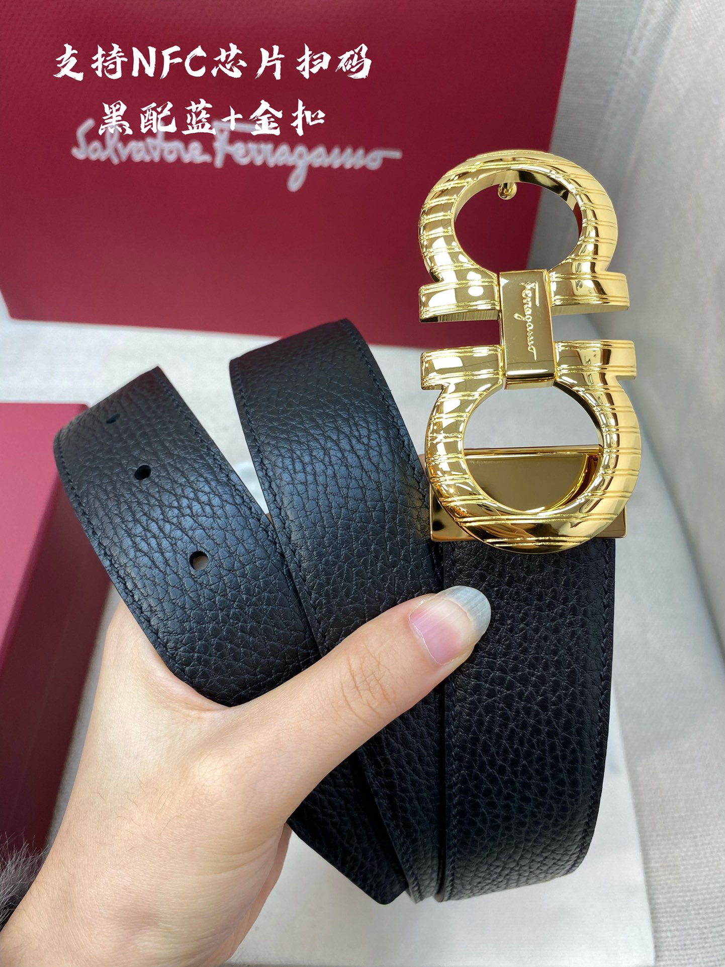 Salvatore Ferragamo Male Leather Belt Cow Leather M