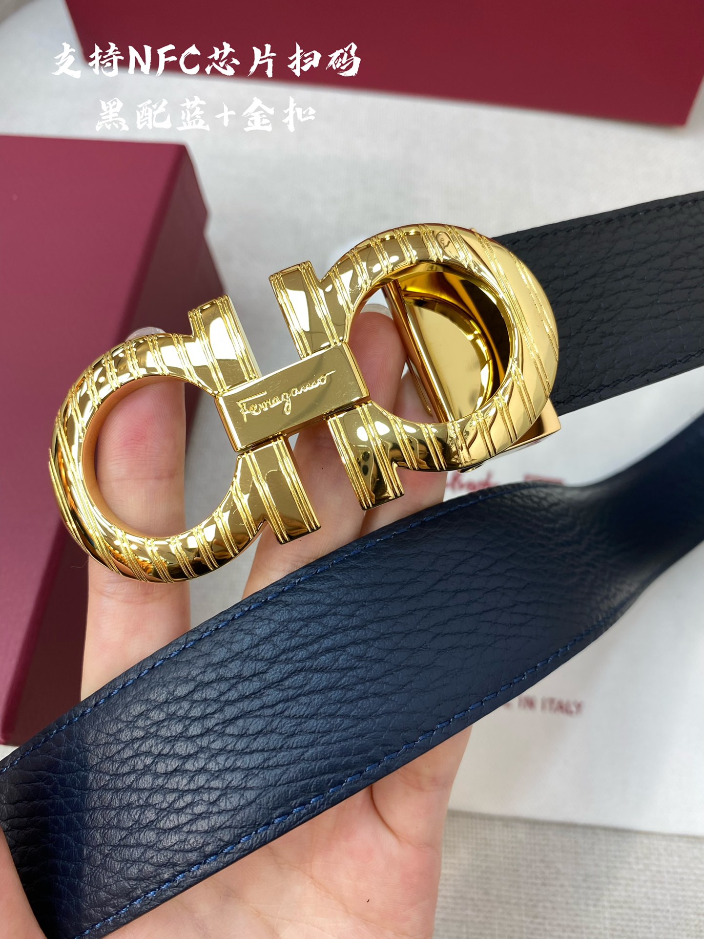 Salvatore Ferragamo Male Leather Belt Cow Leather M