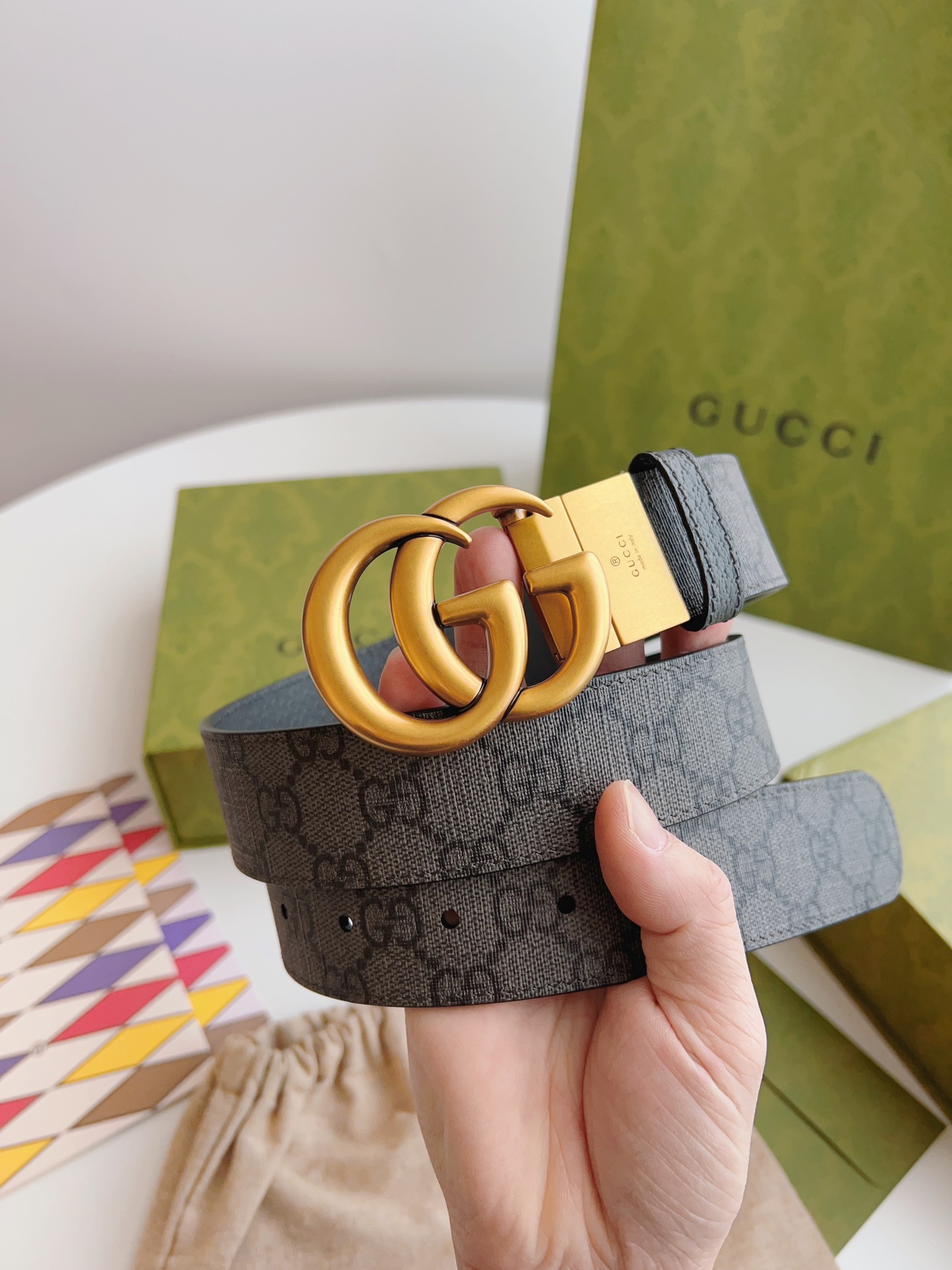 Gucci Male Canvas Belt Canvas Black S-m