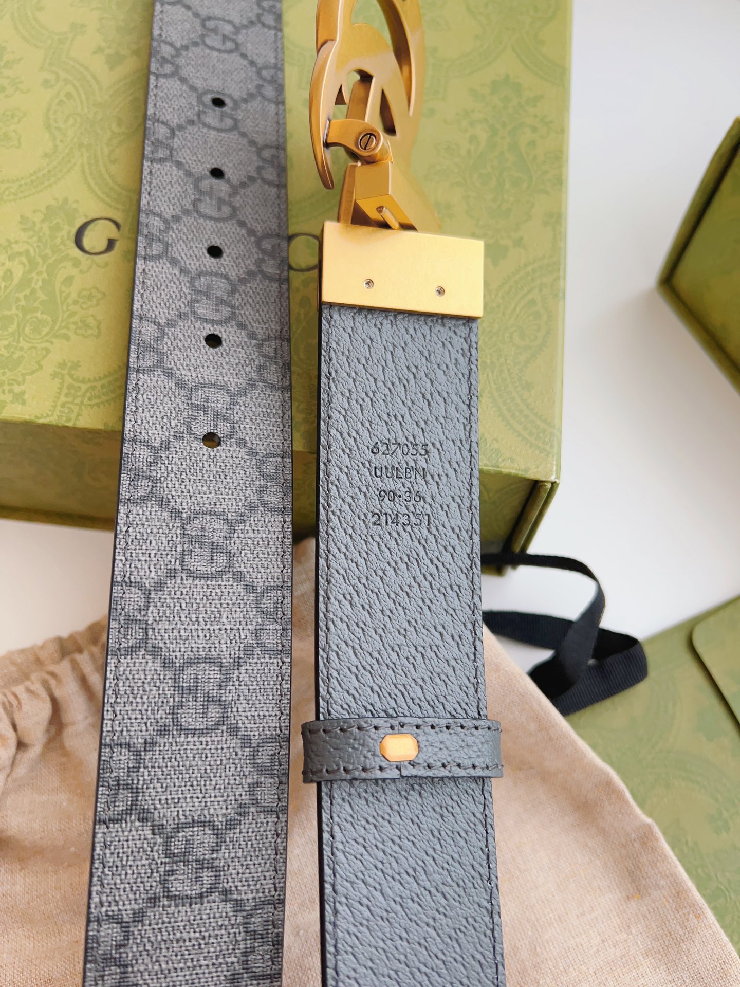 Gucci Male Canvas Belt Canvas Black S-m