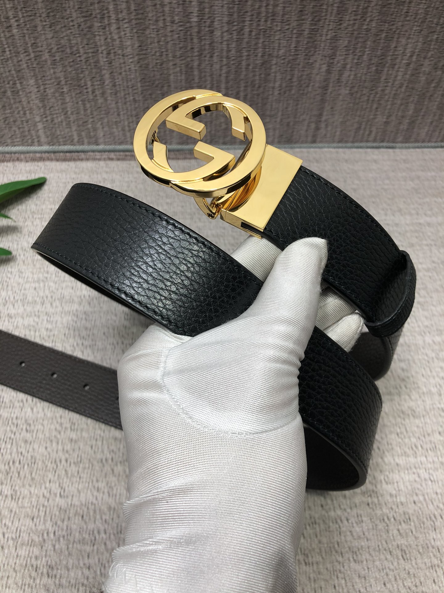 Gucci Male Leather Belt Top Grain Leather