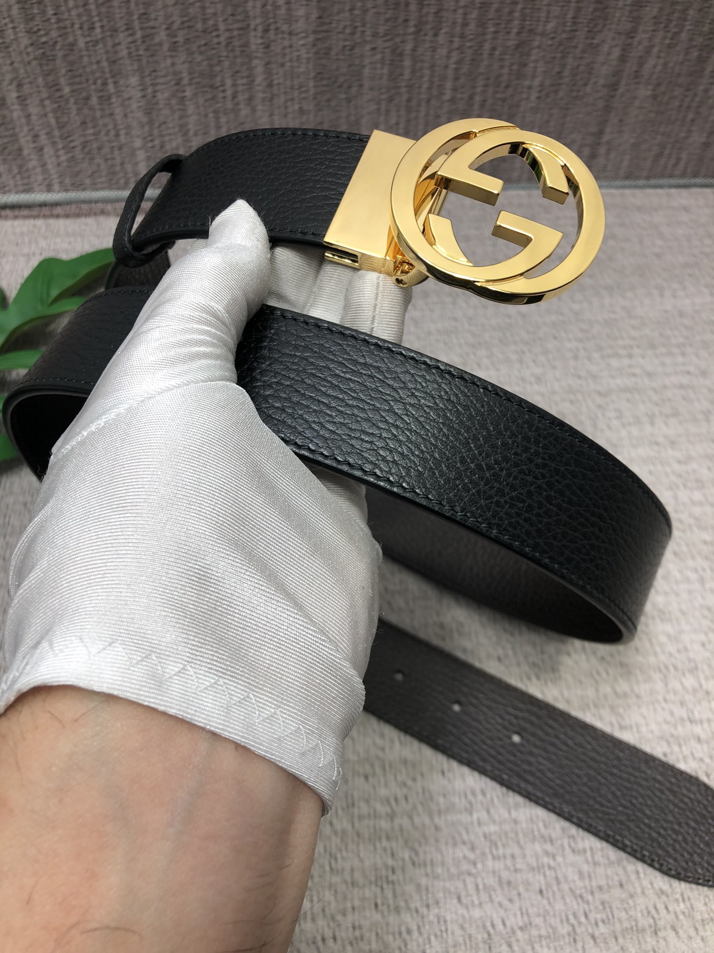 Gucci Male Leather Belt Top Grain Leather