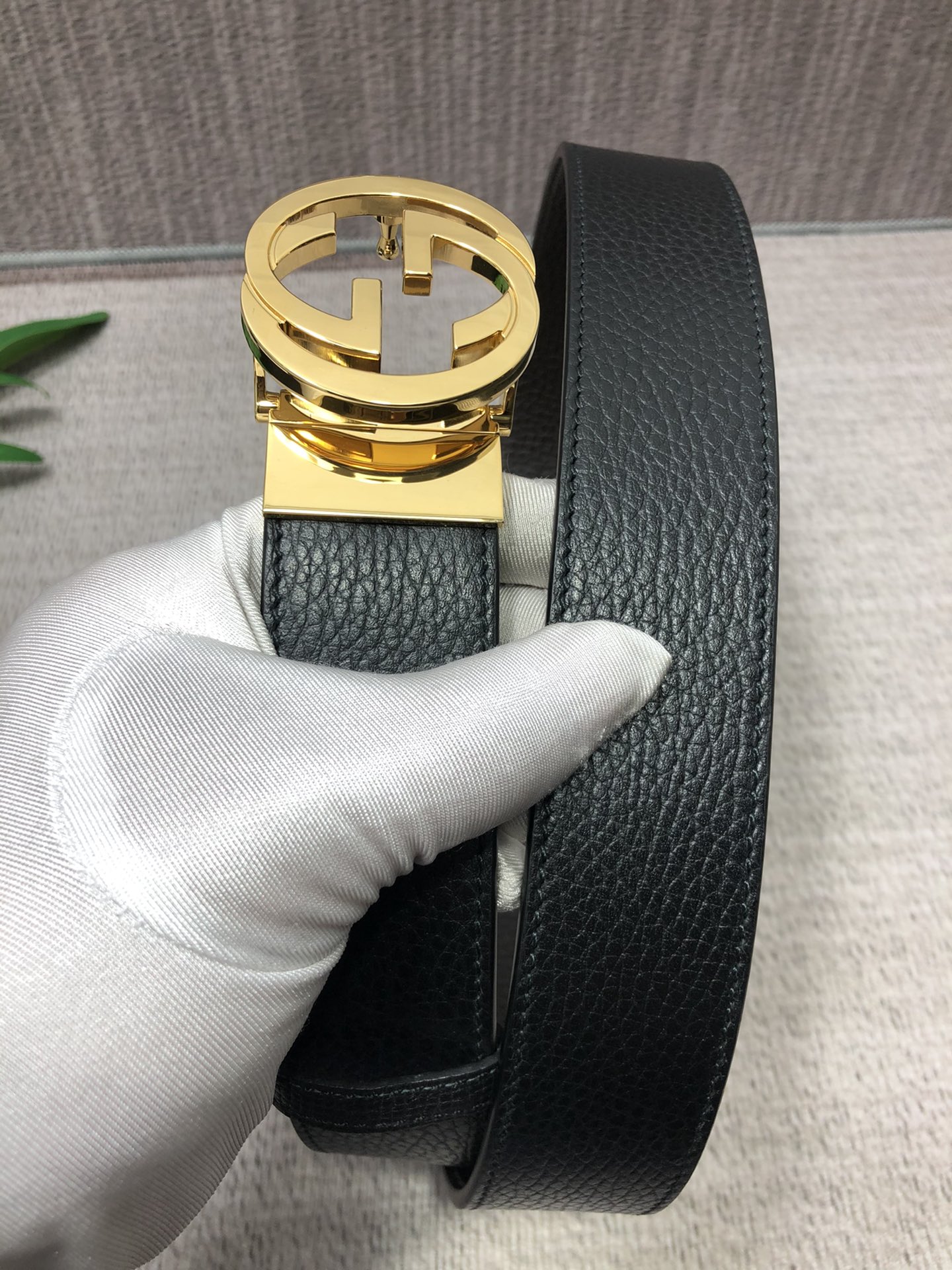 Gucci Male Leather Belt Top Grain Leather