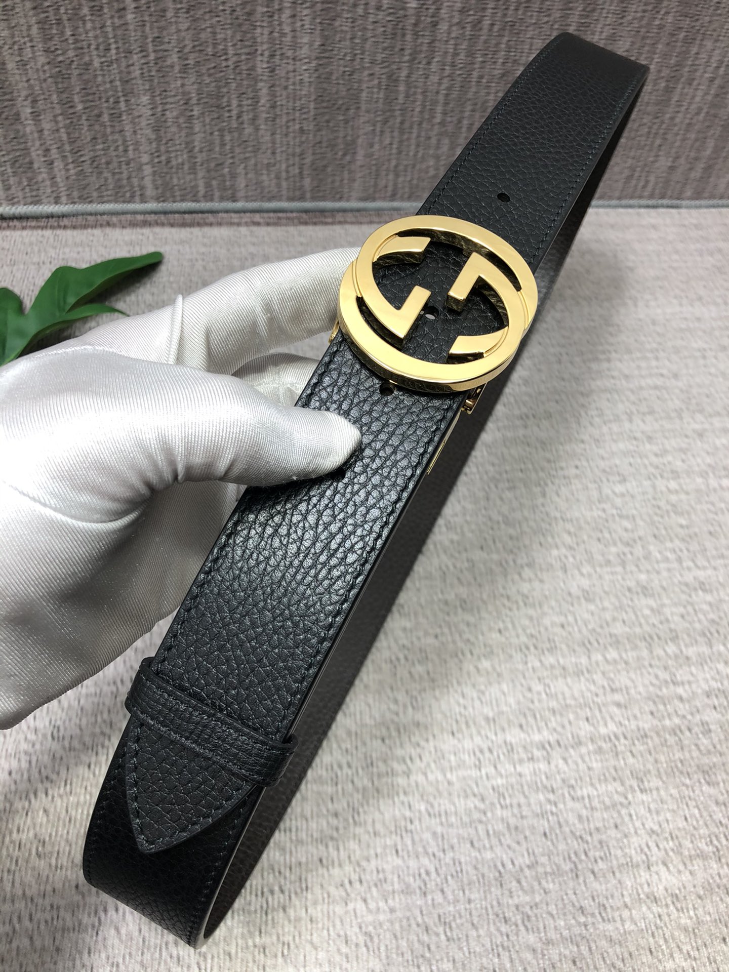 Gucci Male Leather Belt Top Grain Leather
