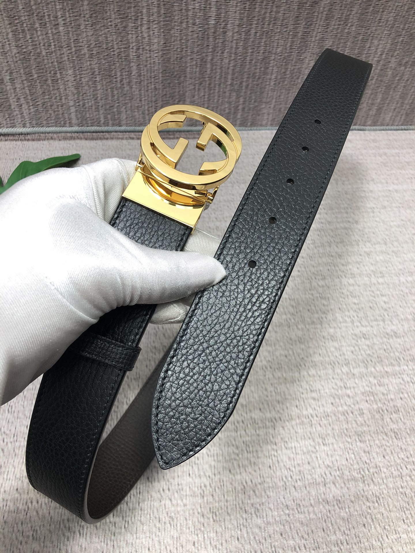 Gucci Male Leather Belt Top Grain Leather