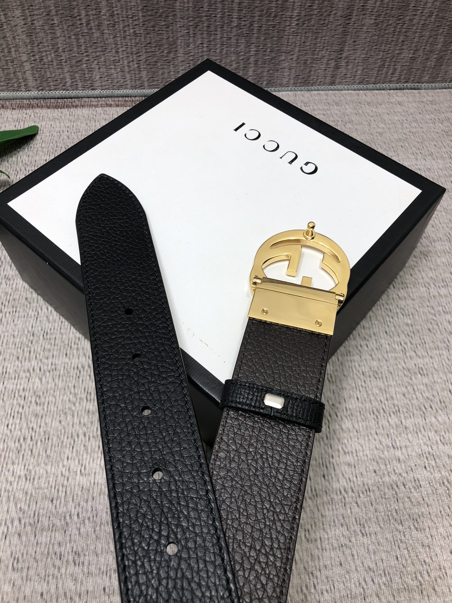 Gucci Male Leather Belt Top Grain Leather
