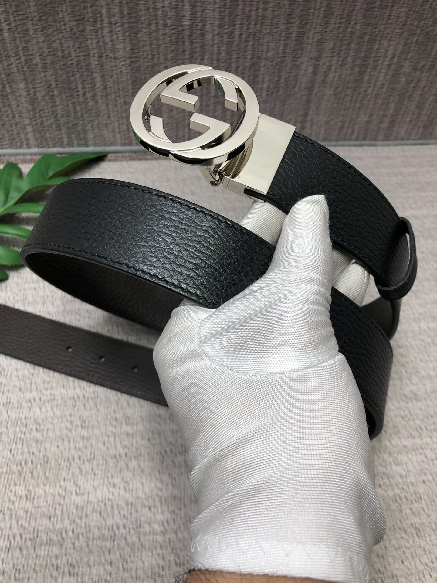 Gucci Male Leather Belt Top Grain Leather