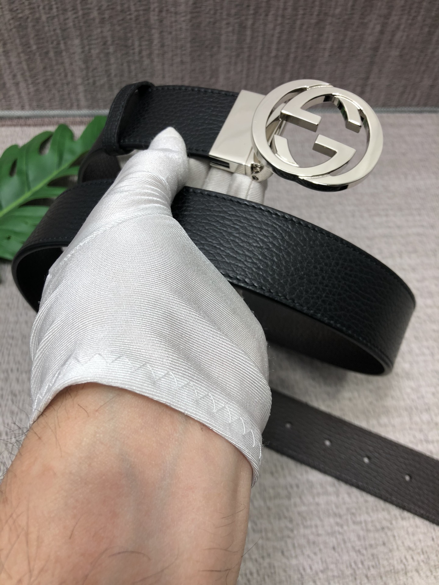 Gucci Male Leather Belt Top Grain Leather