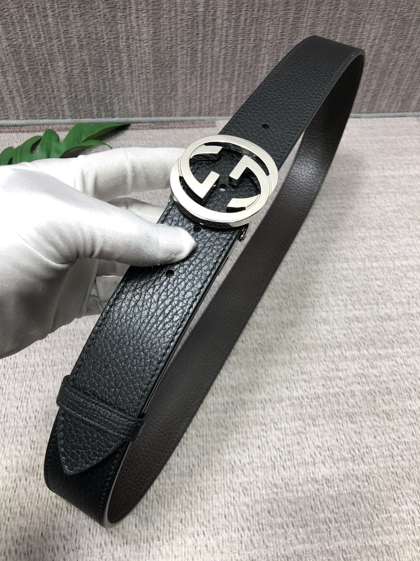 Gucci Male Leather Belt Top Grain Leather