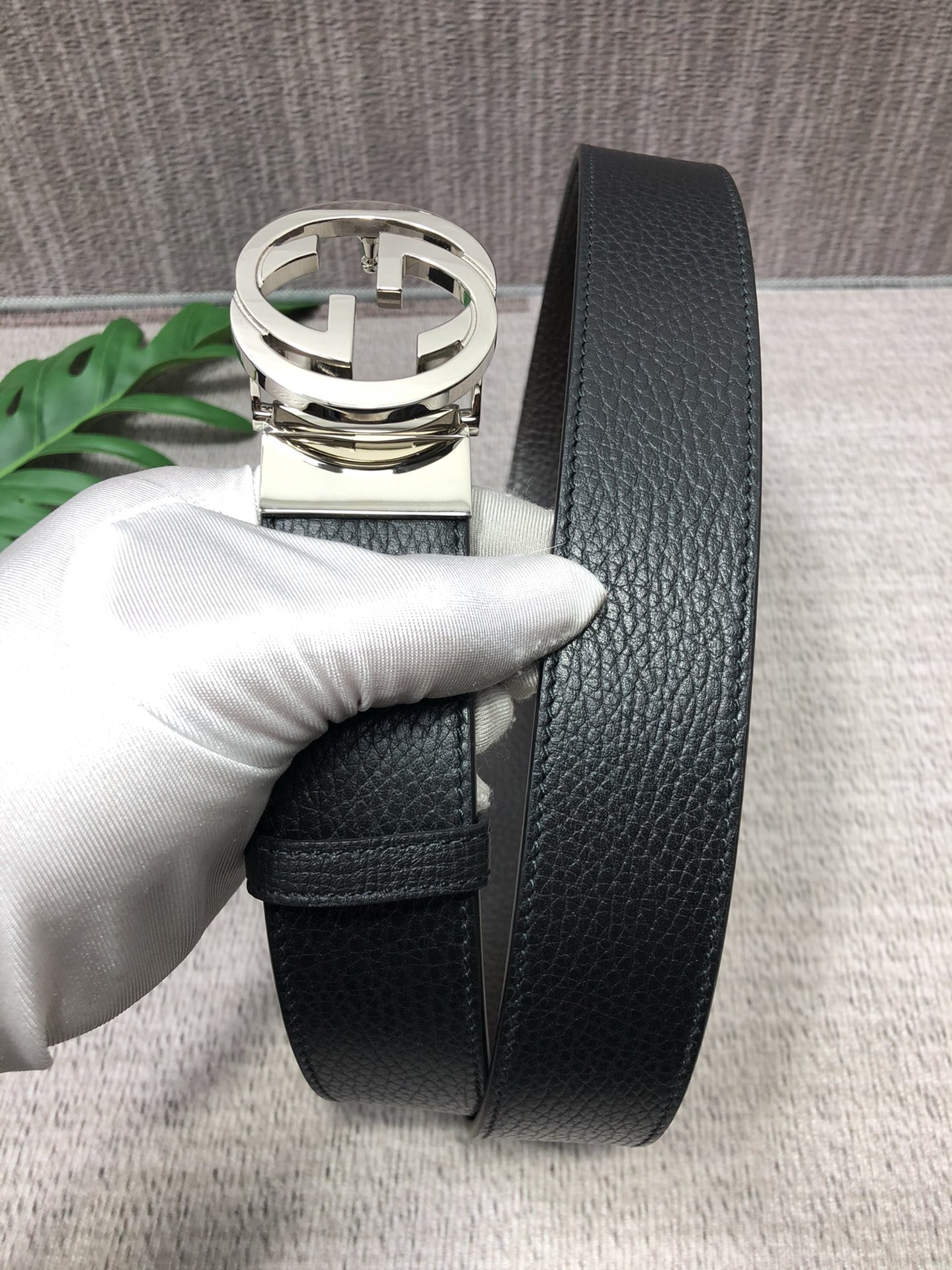 Gucci Male Leather Belt Top Grain Leather