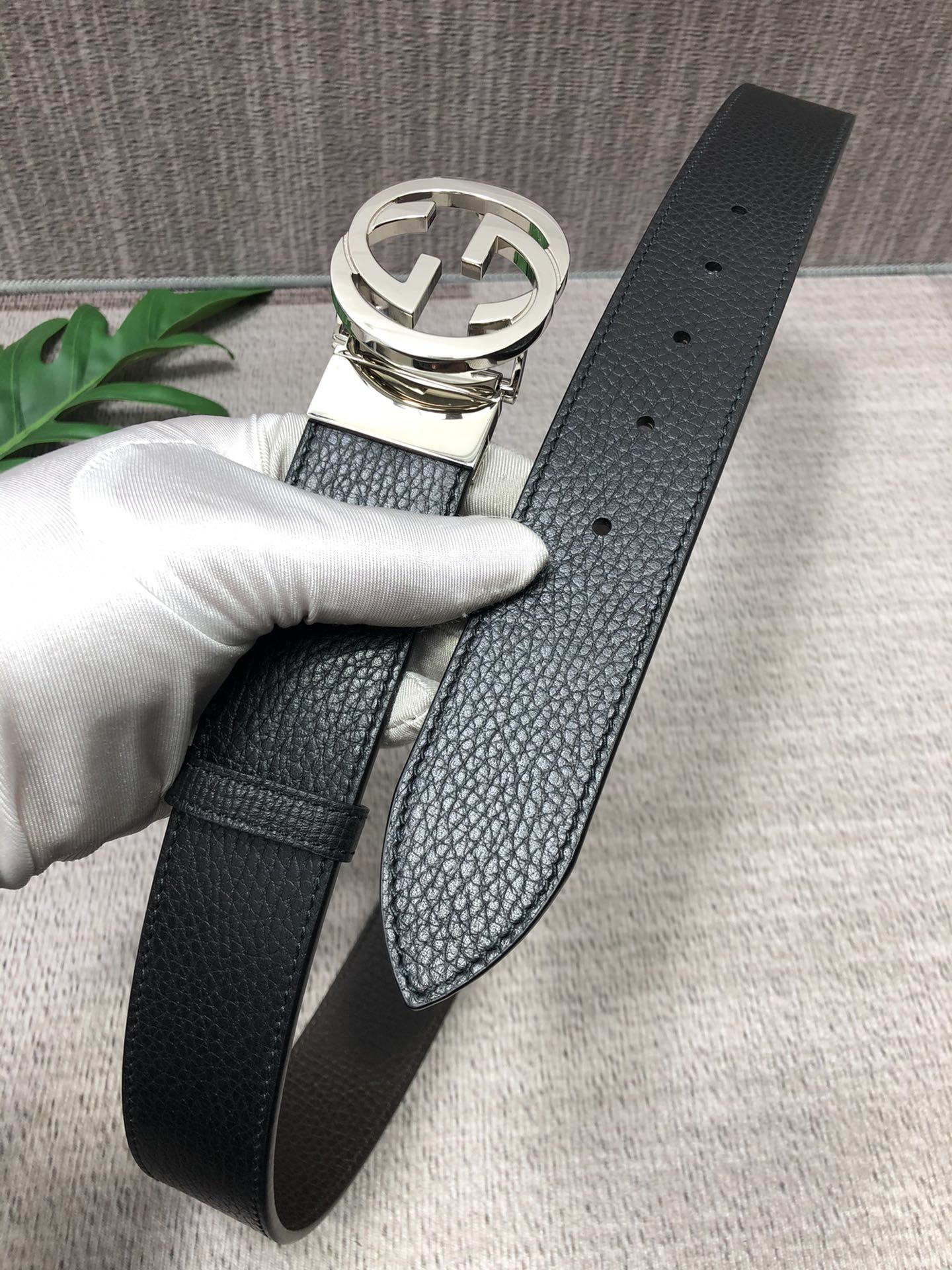 Gucci Male Leather Belt Top Grain Leather