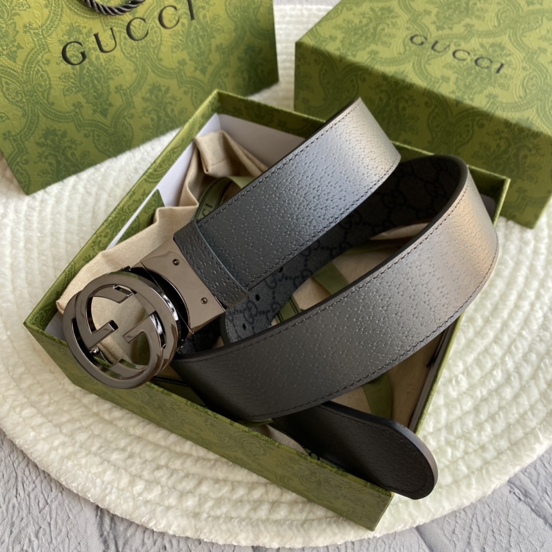 Gucci Male Basic Belt Gray Waterproof 38mm