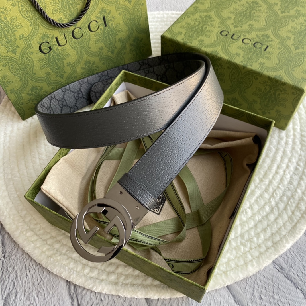 Gucci Male Basic Belt Gray Waterproof 38mm