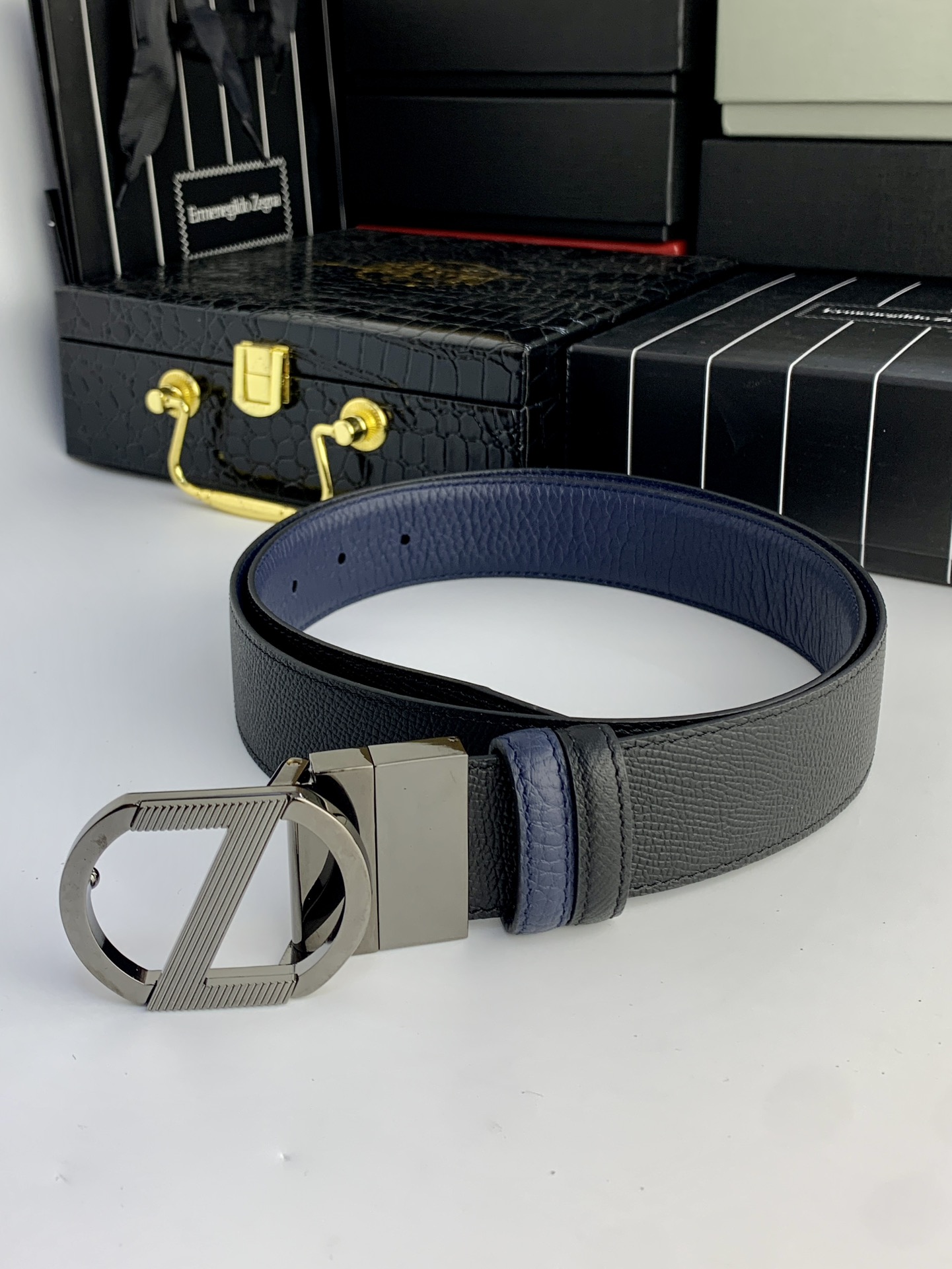 Ermenegildo Zegna Male Basic Belt Cow Leather M