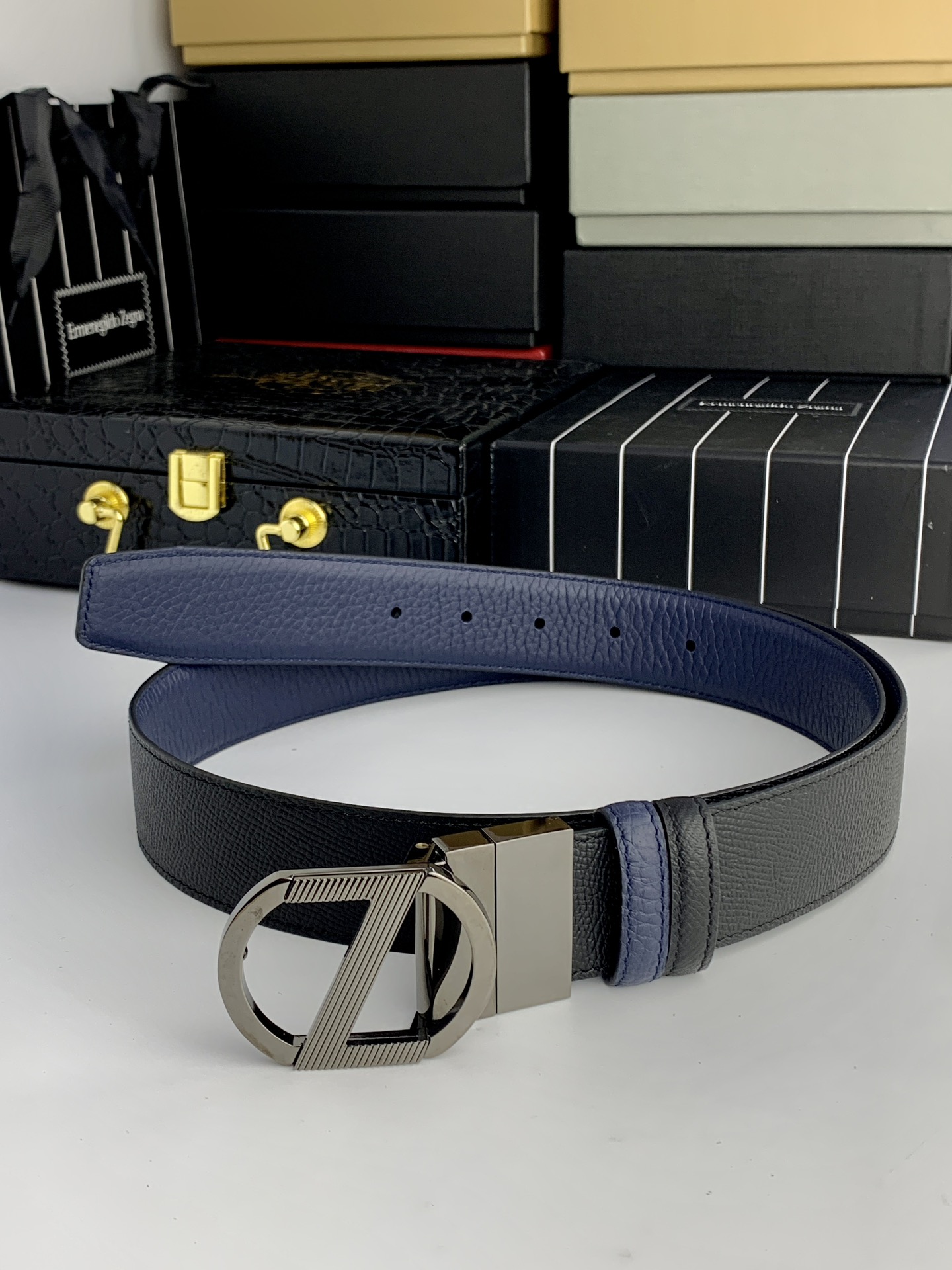 Ermenegildo Zegna Male Basic Belt Cow Leather M
