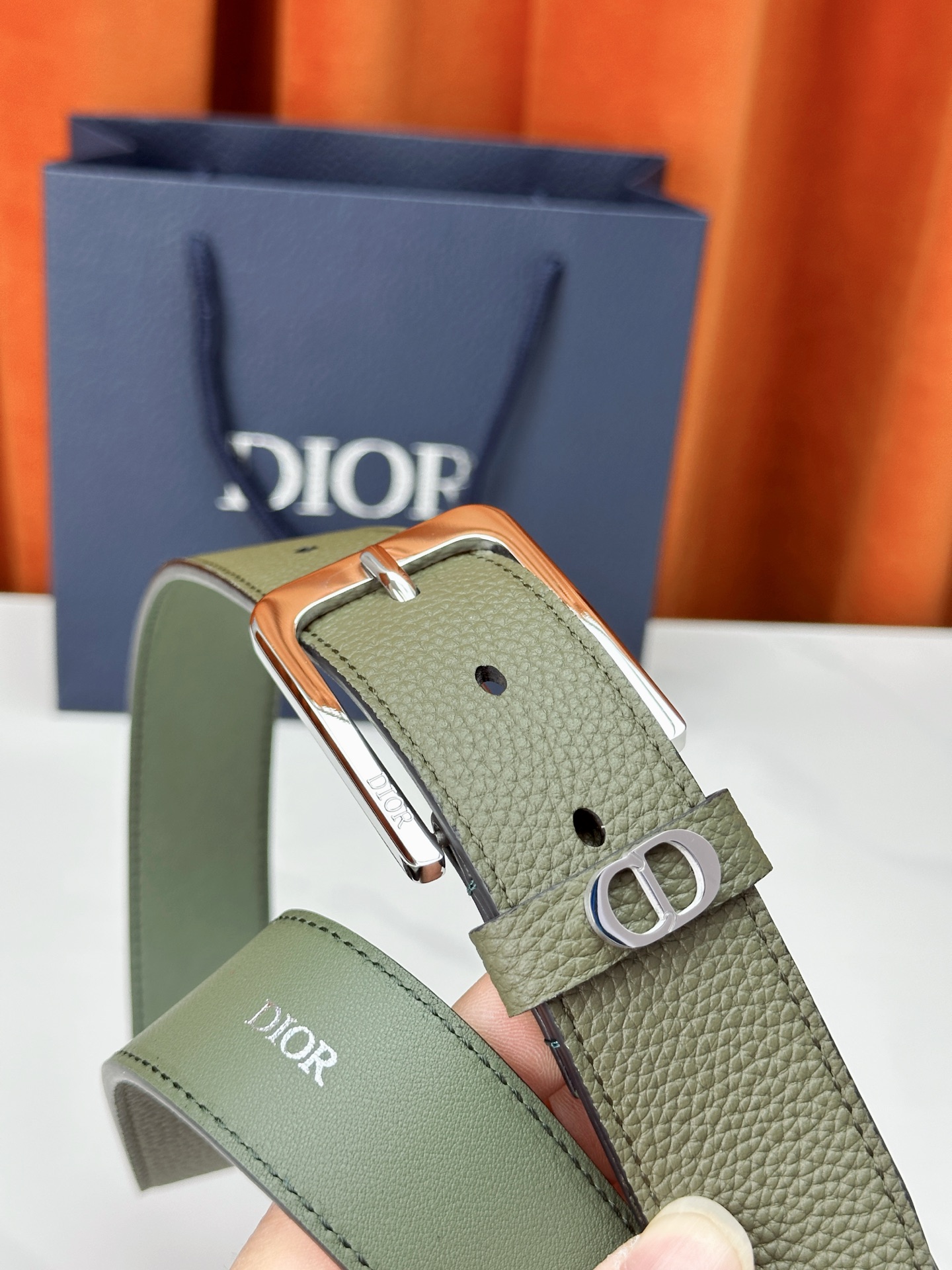 Dior Leather Belt Top Grain Leather Black M