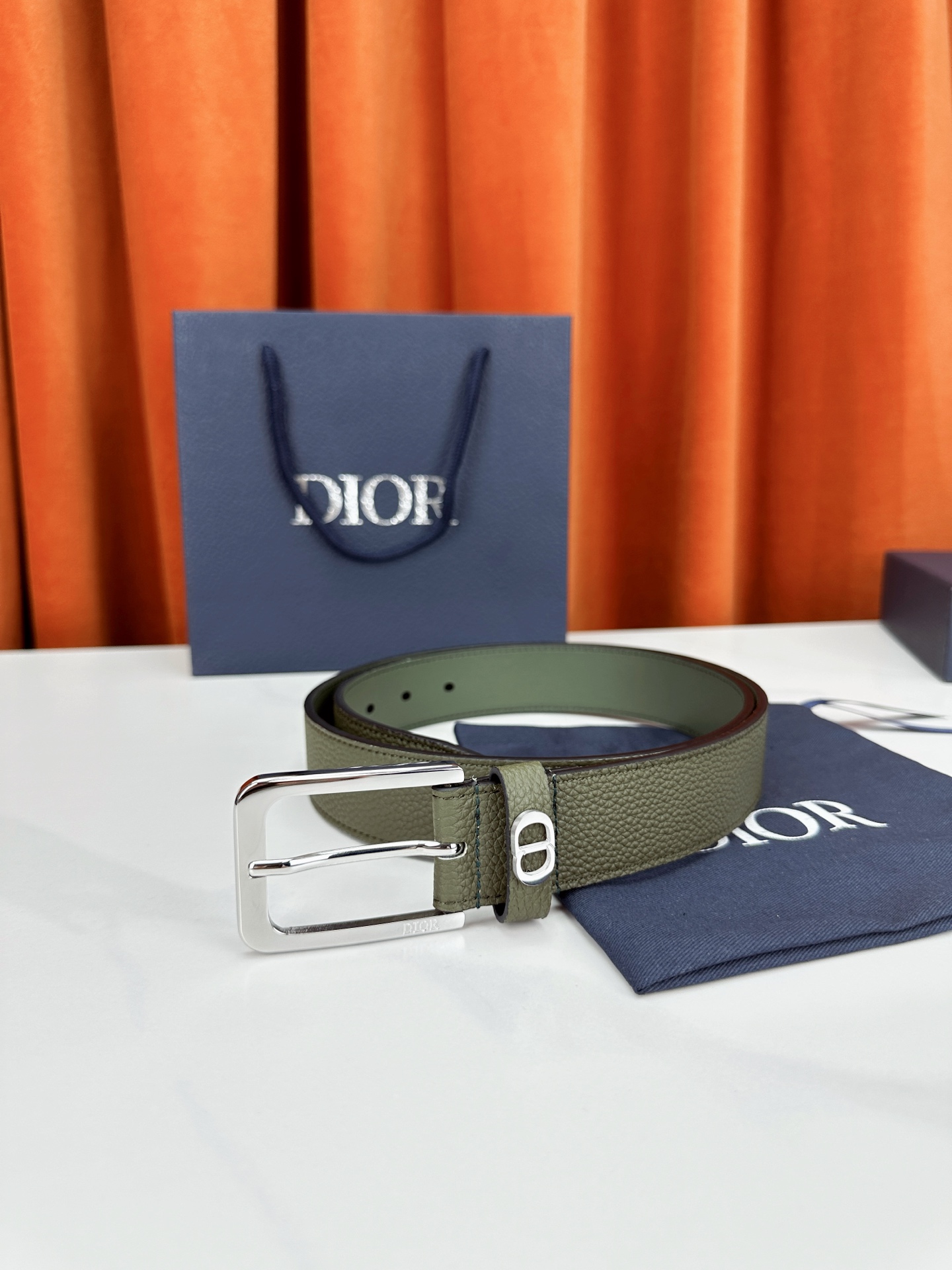 Dior Leather Belt Top Grain Leather Black M