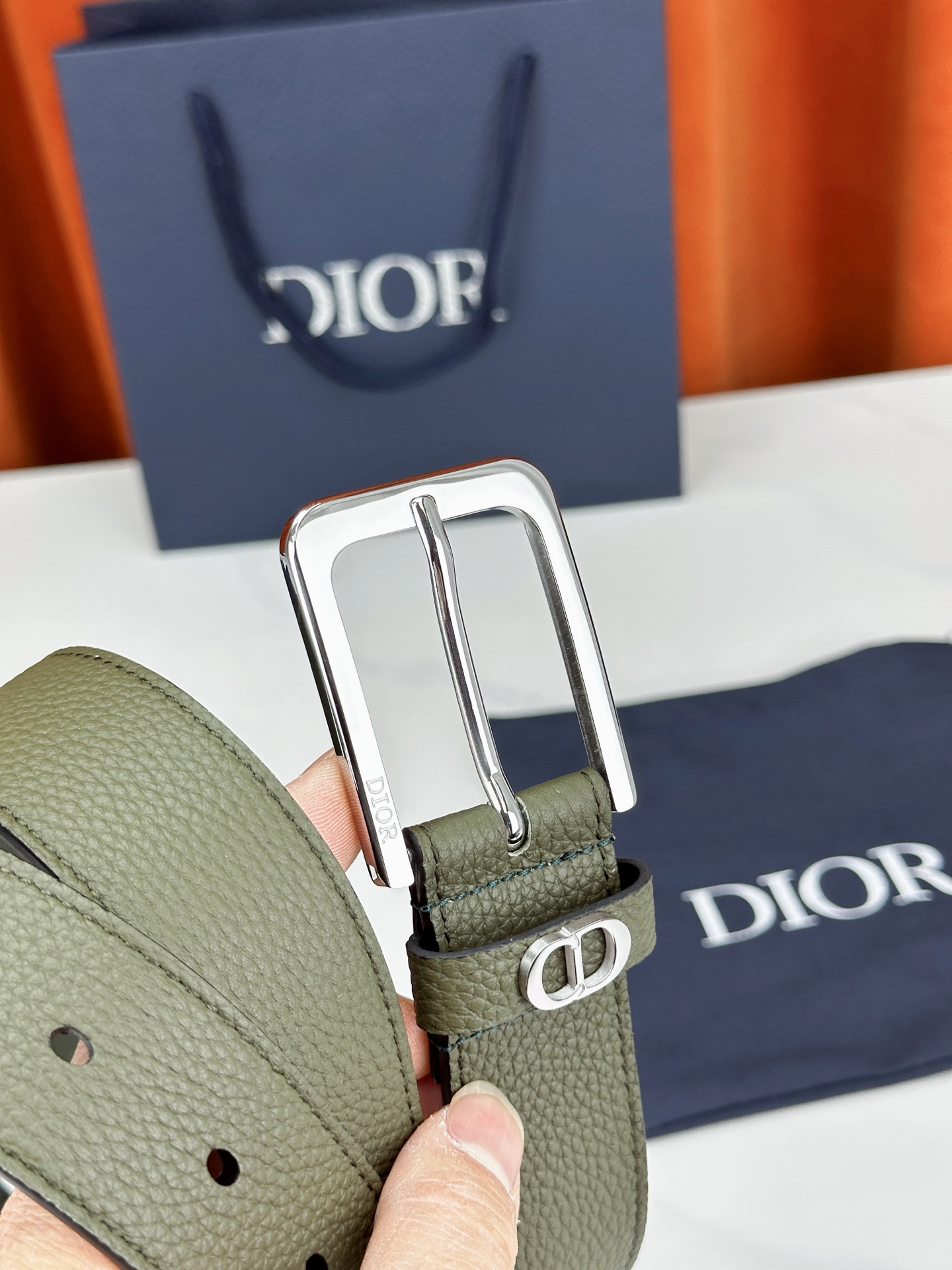 Dior Leather Belt Top Grain Leather Black M