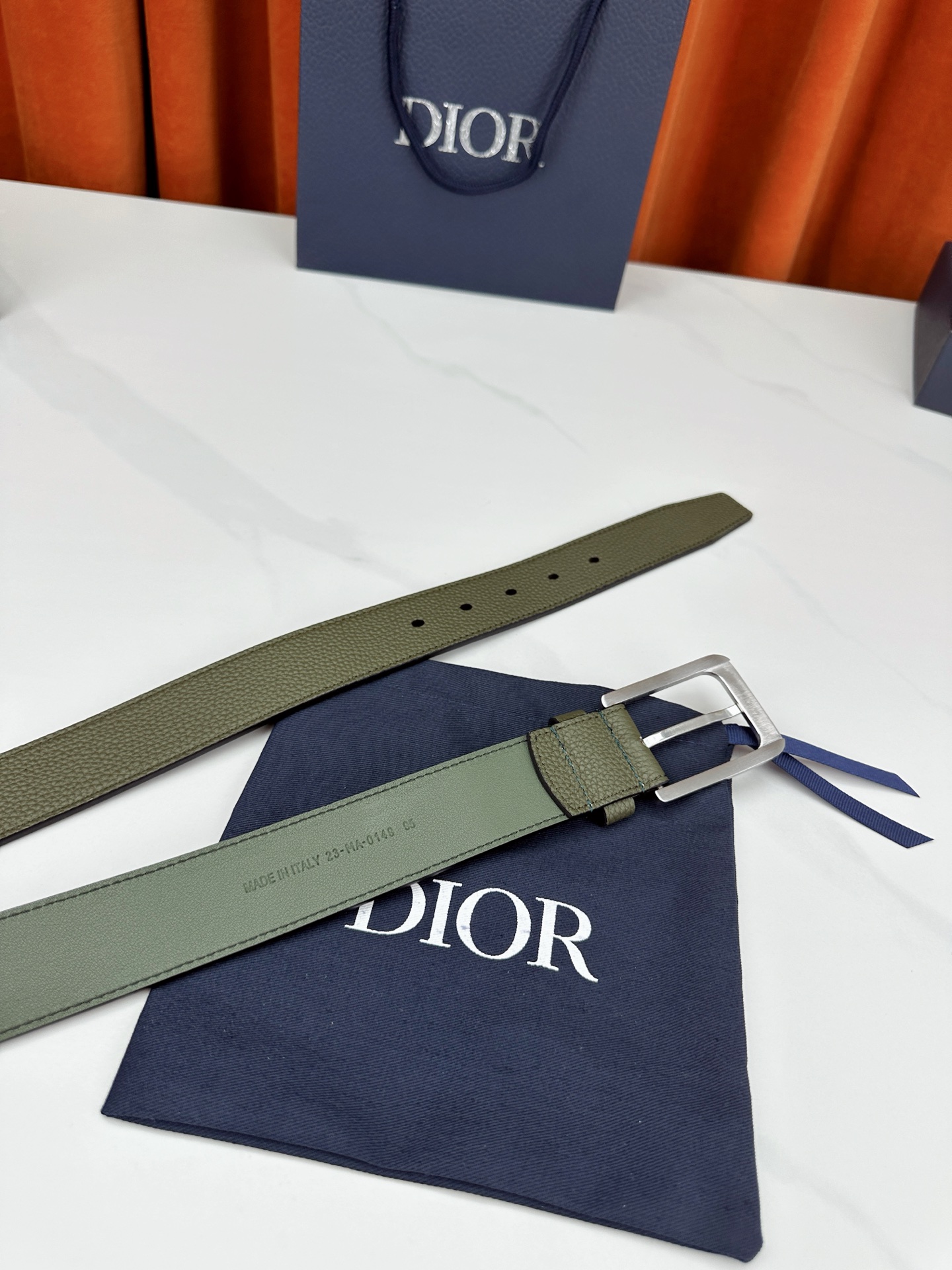 Dior Leather Belt Top Grain Leather Black M