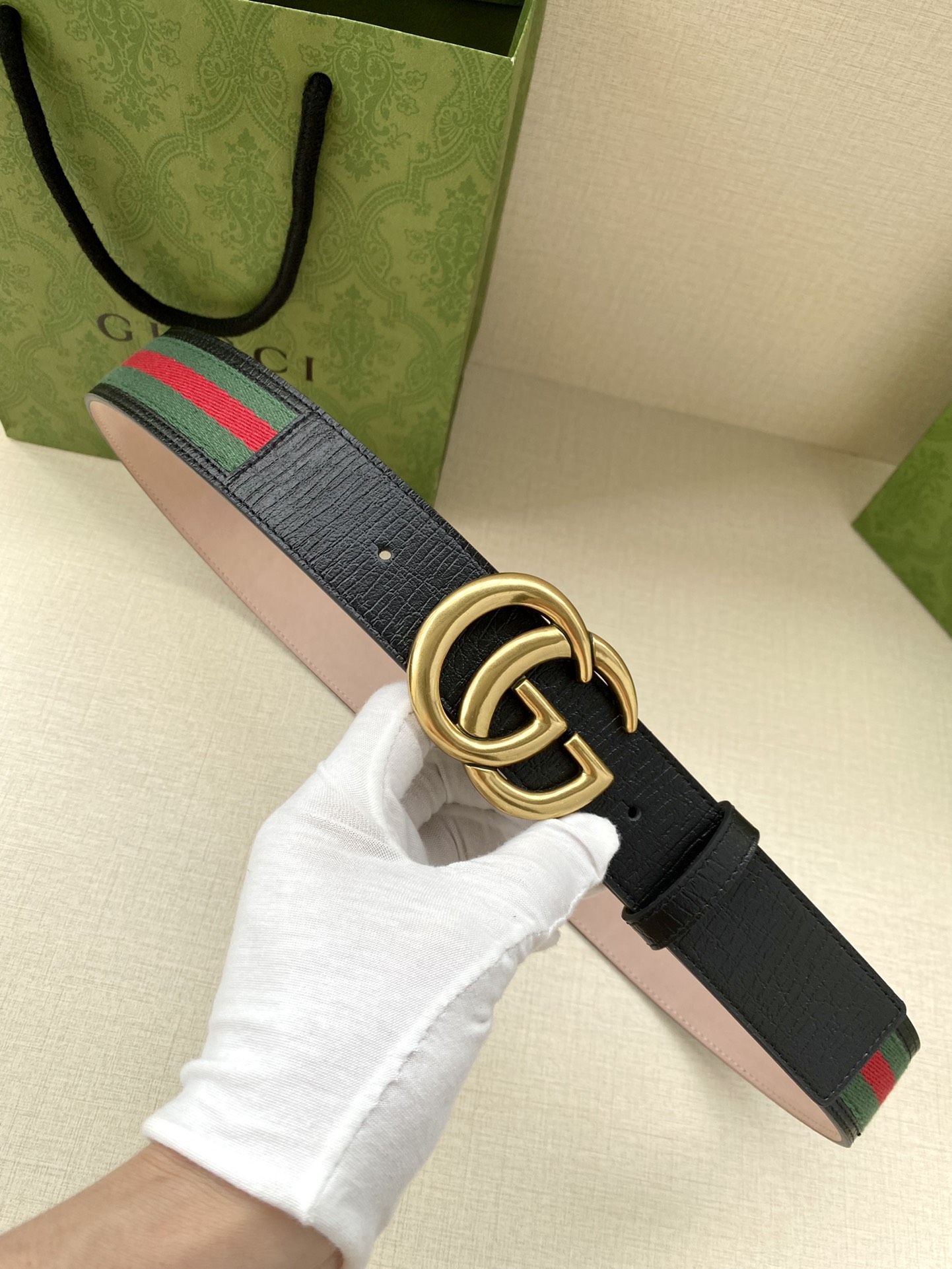 Gucci Leather Belt Top Grain Leather Black M