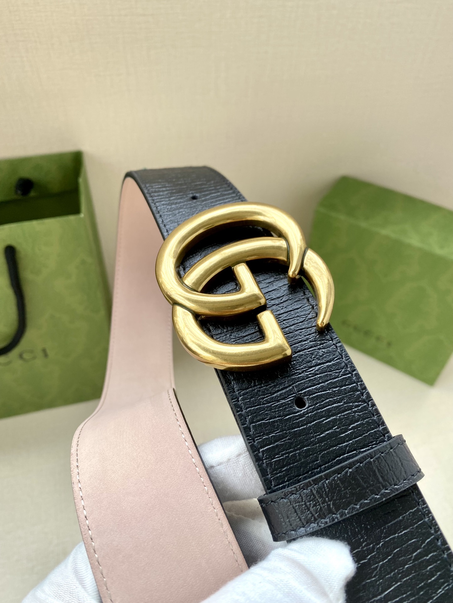 Gucci Leather Belt Top Grain Leather Black M