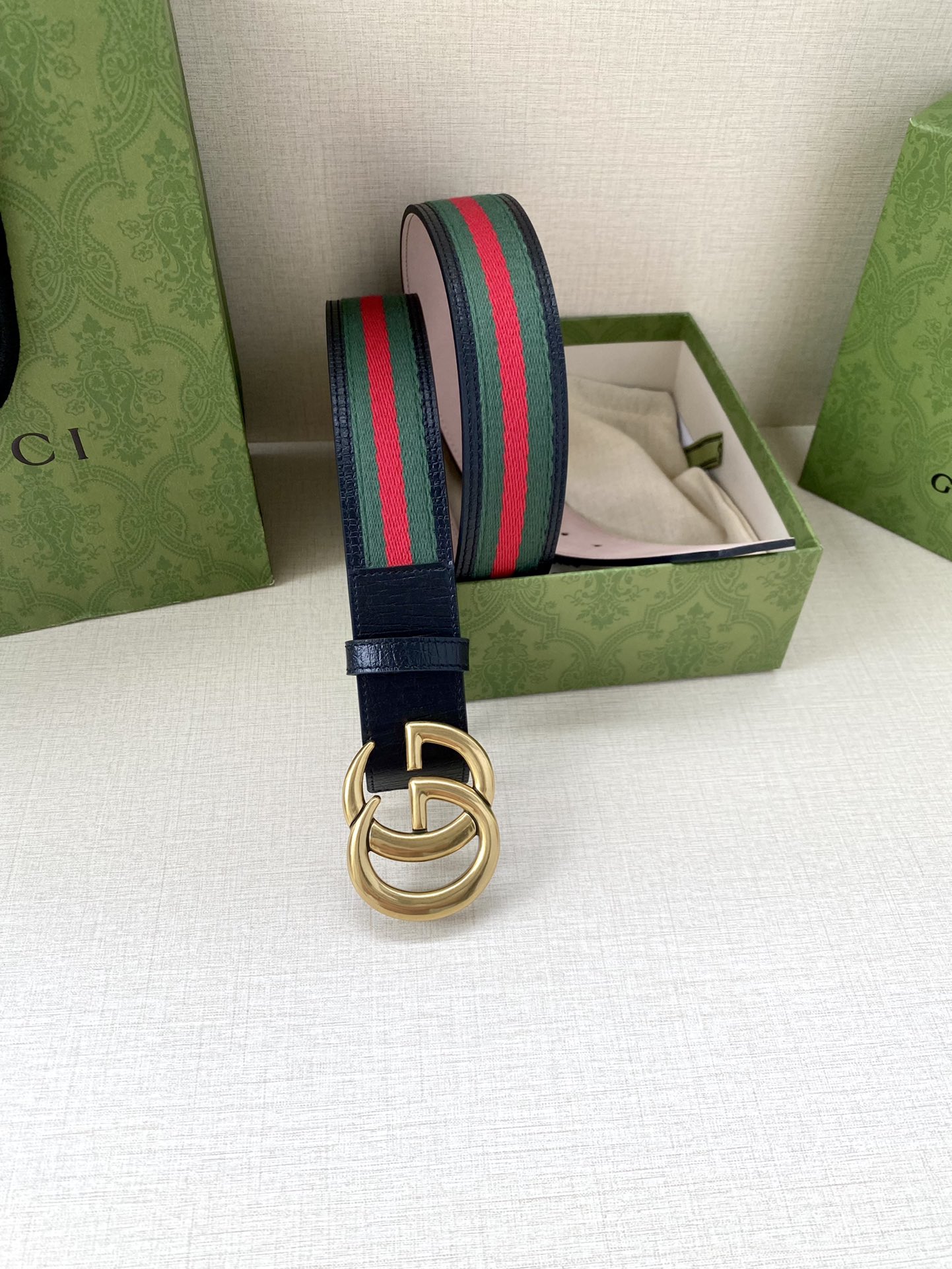 Gucci Leather Belt Top Grain Leather Black M