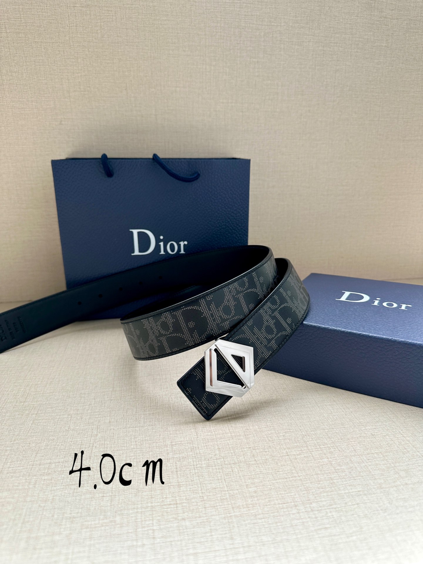 Dior Basic Belt Cow Leather Black M-l