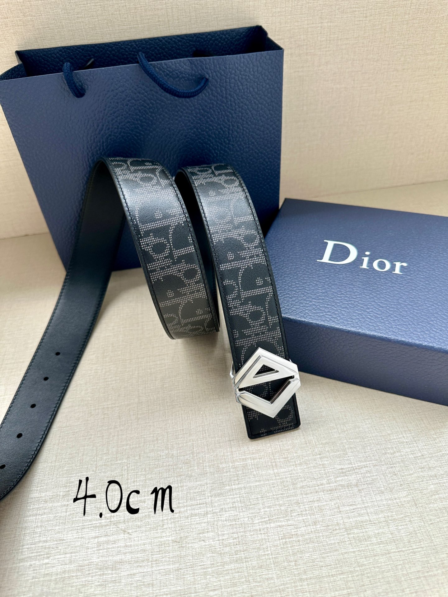 Dior Basic Belt Cow Leather Black M-l