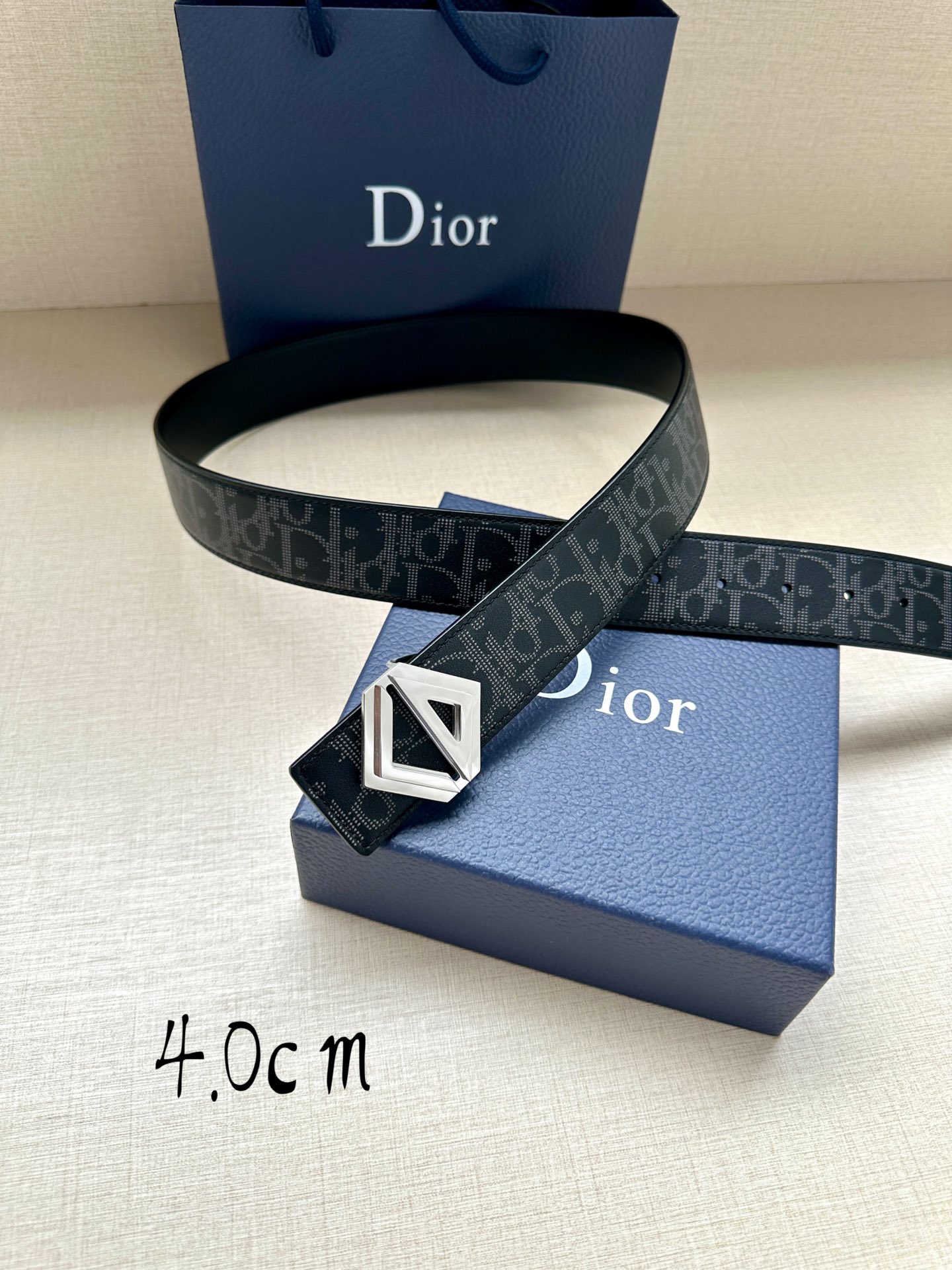 Dior Basic Belt Cow Leather Black M-l