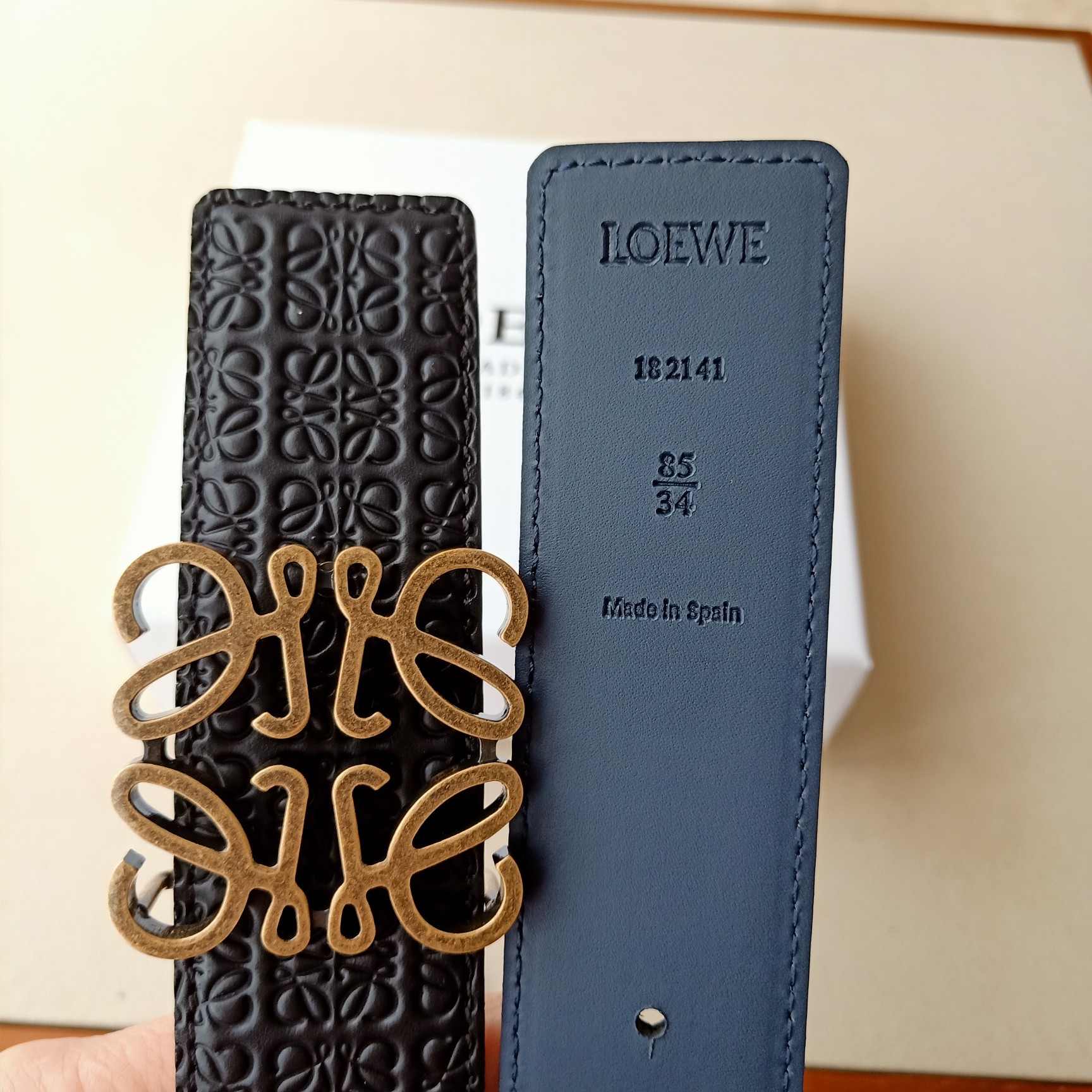 Loewe Male Leather Belt Top Grain Leather 40mm