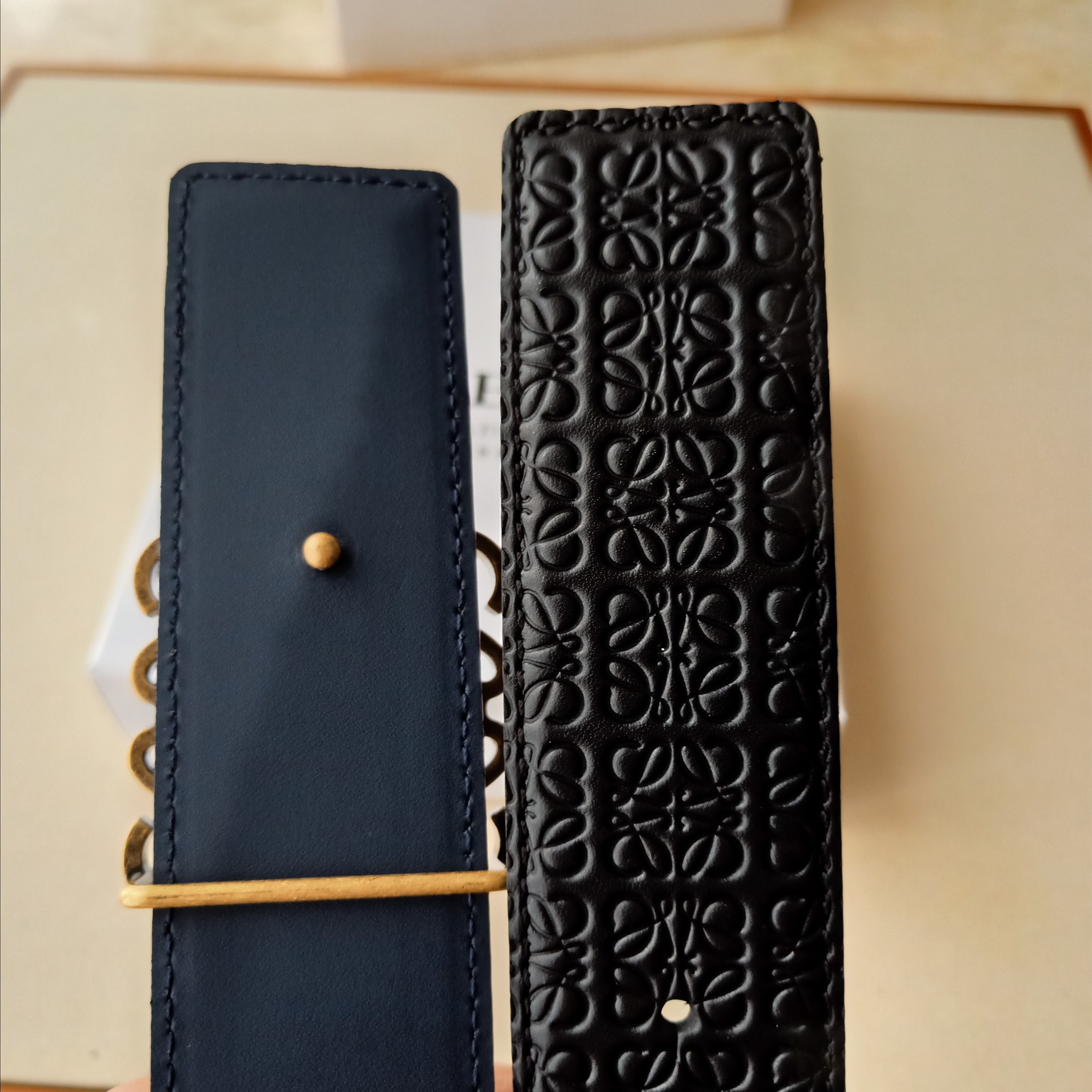 Loewe Male Leather Belt Top Grain Leather 40mm