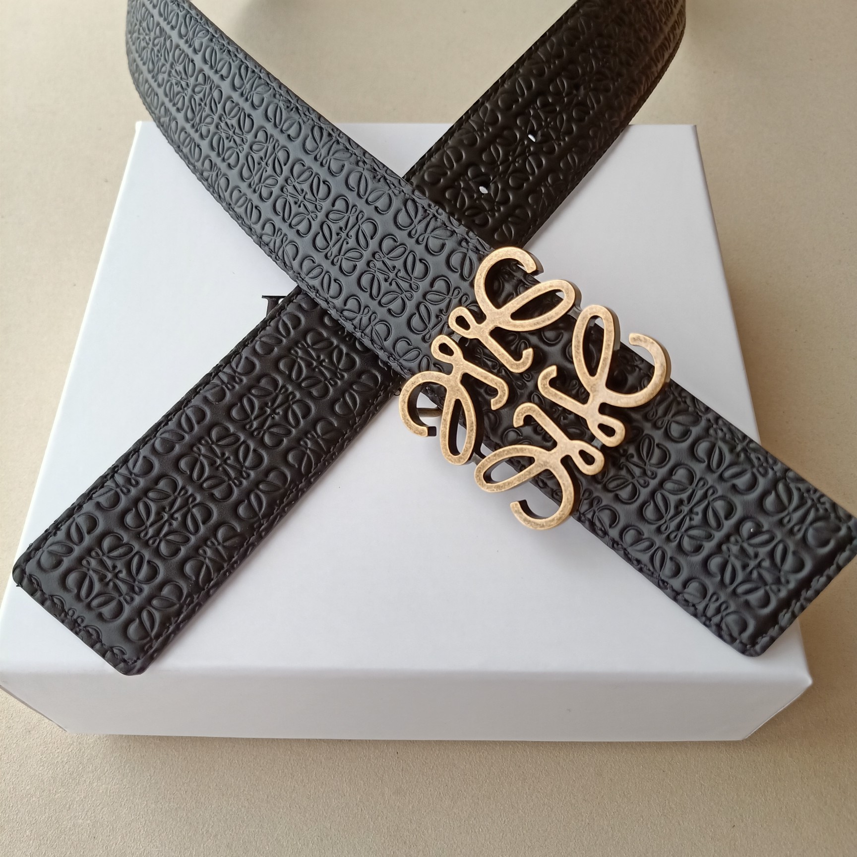 Loewe Male Leather Belt Top Grain Leather 40mm