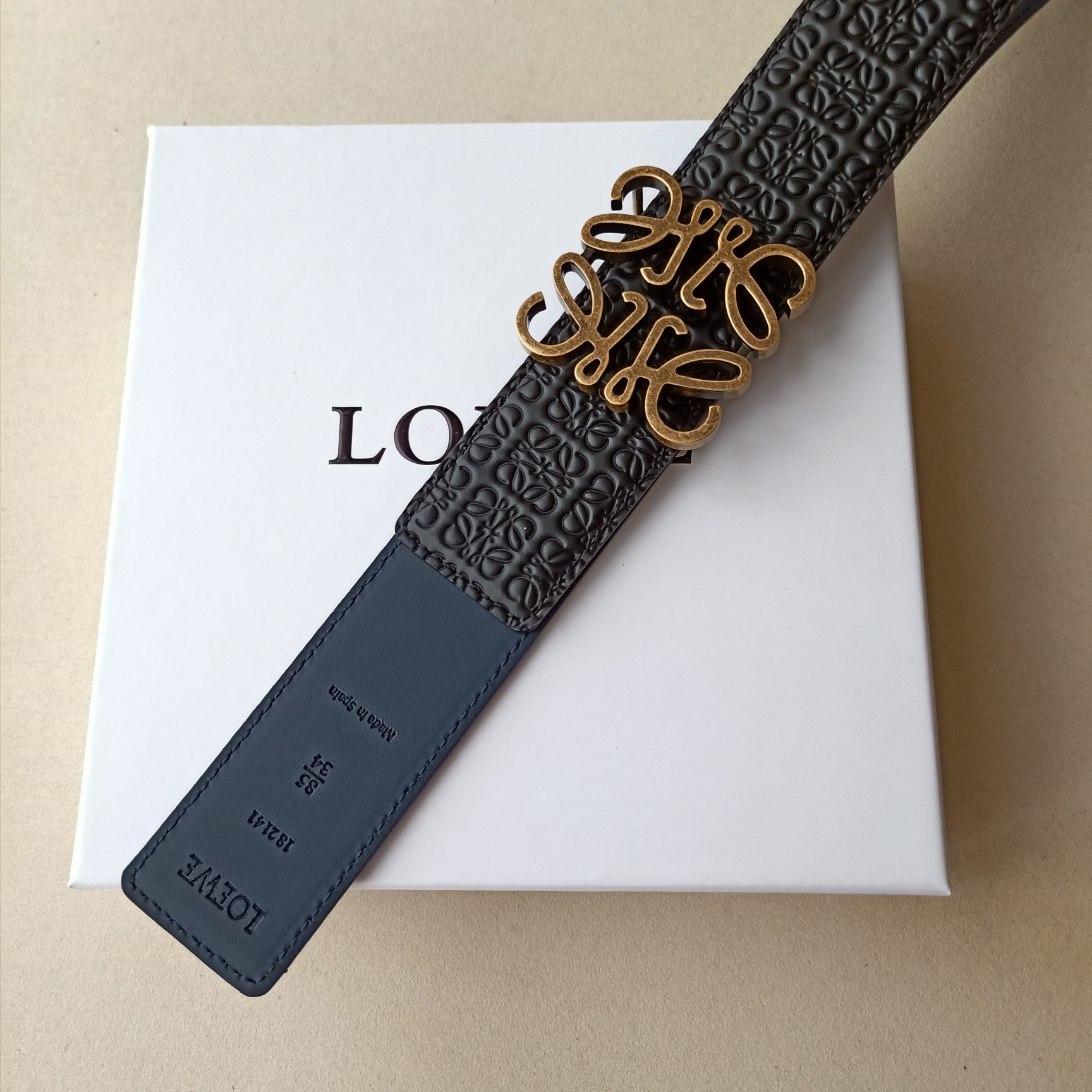 Loewe Male Leather Belt Top Grain Leather 40mm