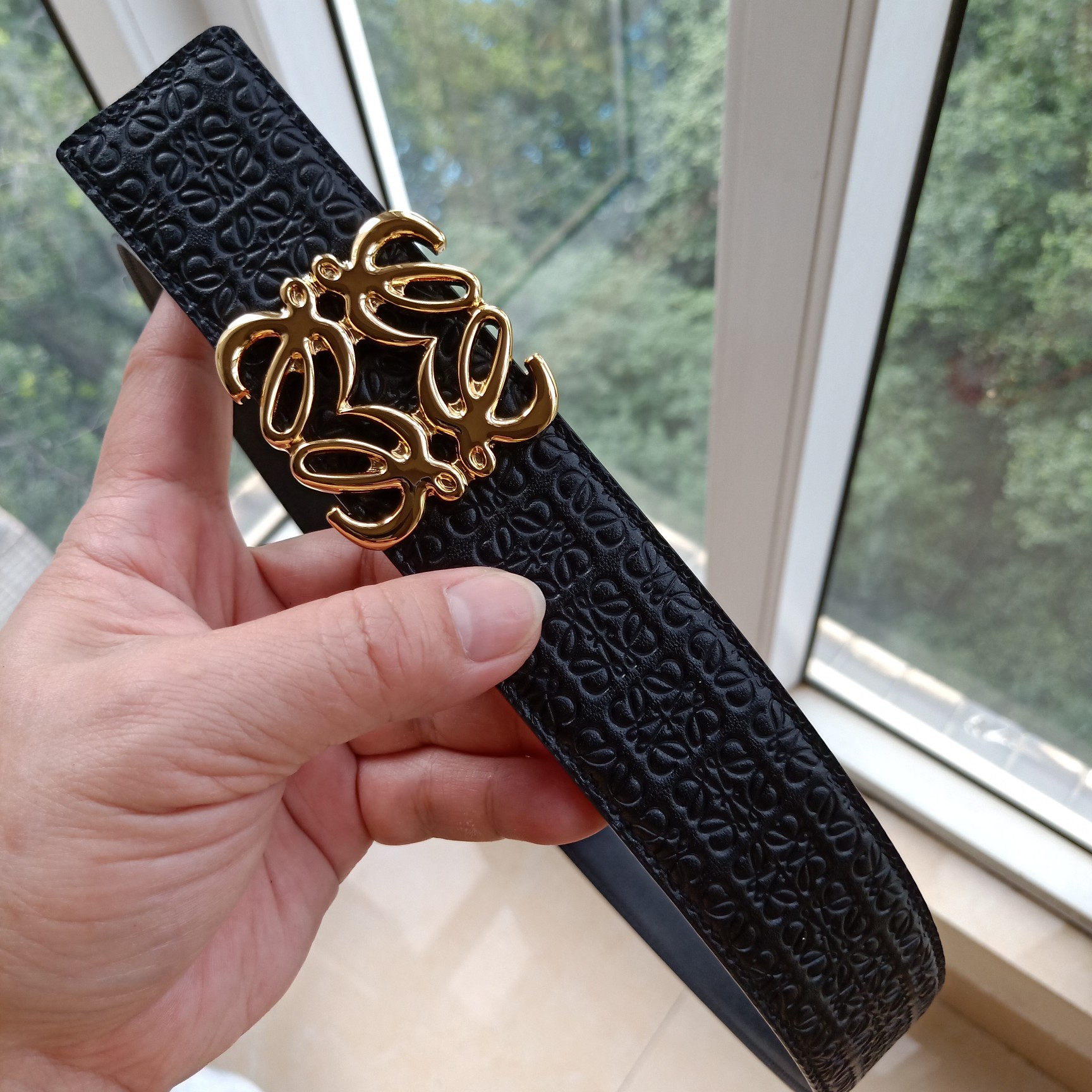 Loewe Male Leather Belt Top Grain Leather 8mm