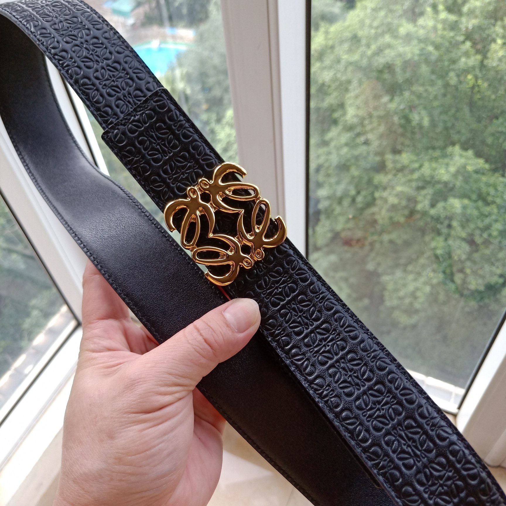 Loewe Male Leather Belt Top Grain Leather 8mm