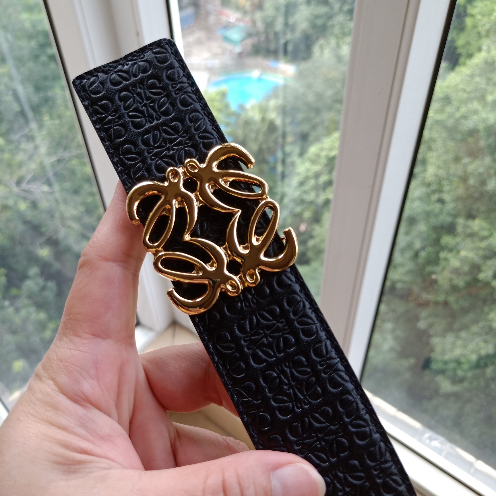 Loewe Male Leather Belt Top Grain Leather 8mm