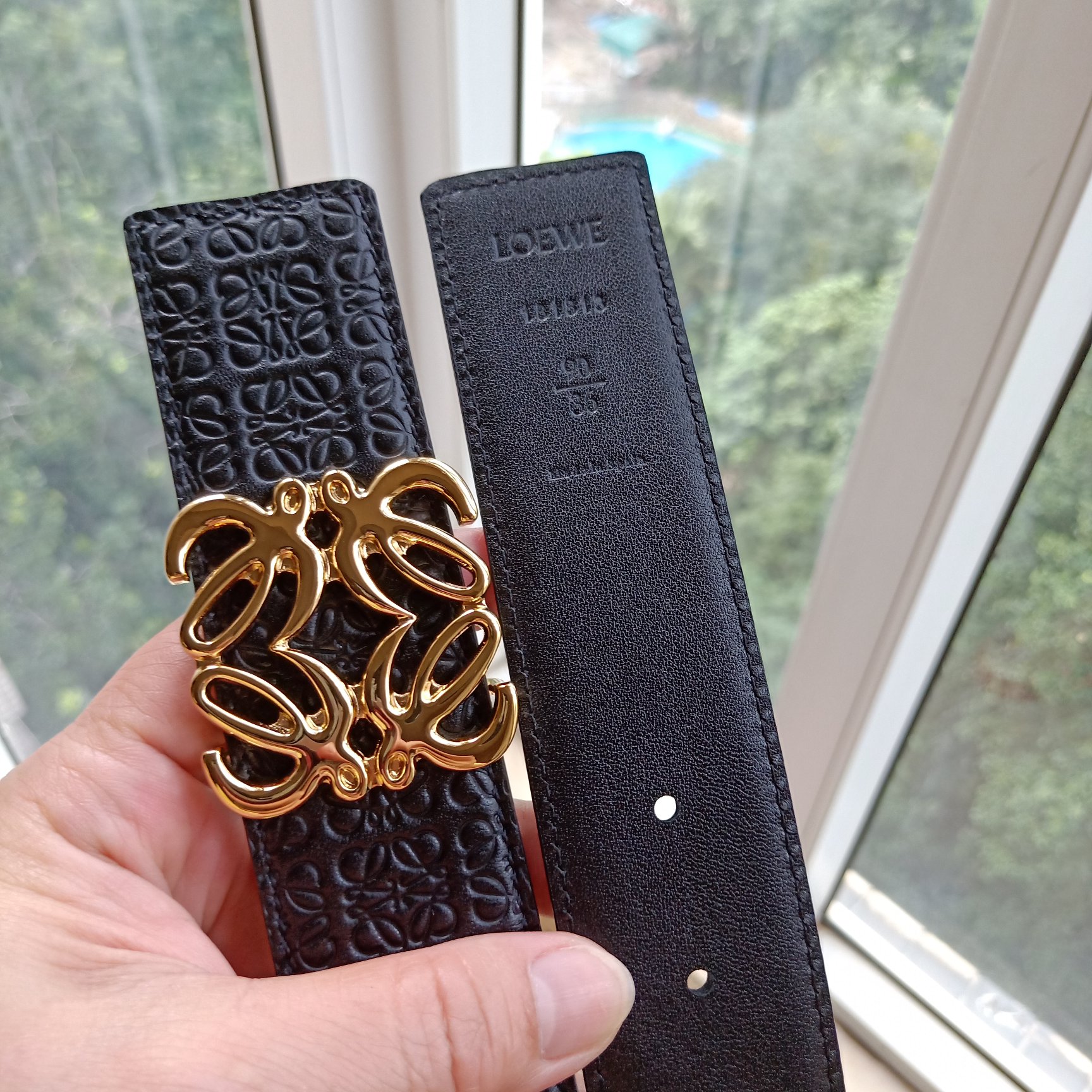 Loewe Male Leather Belt Top Grain Leather 8mm