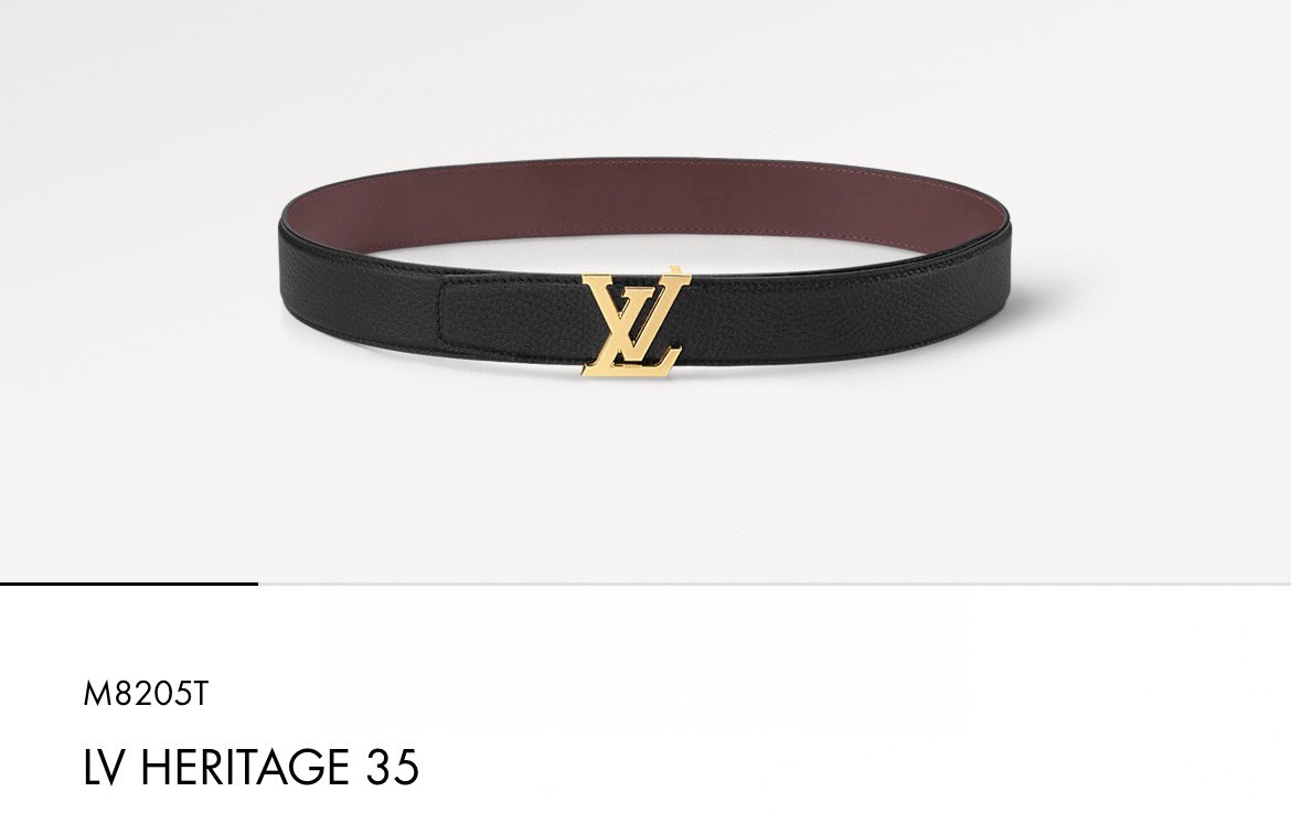Louis Vuitton Male Leather Belt Cow Leather M
