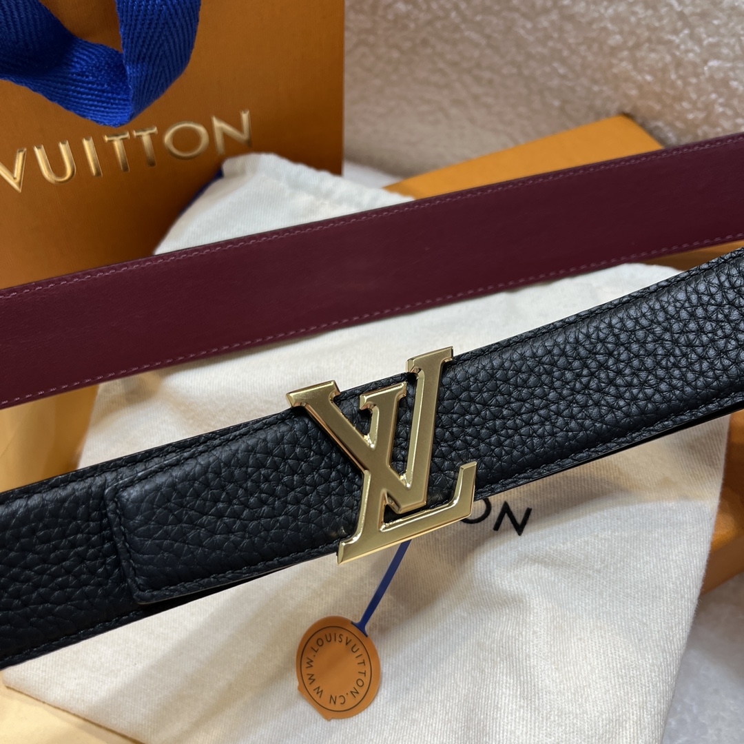 Louis Vuitton Male Leather Belt Cow Leather M