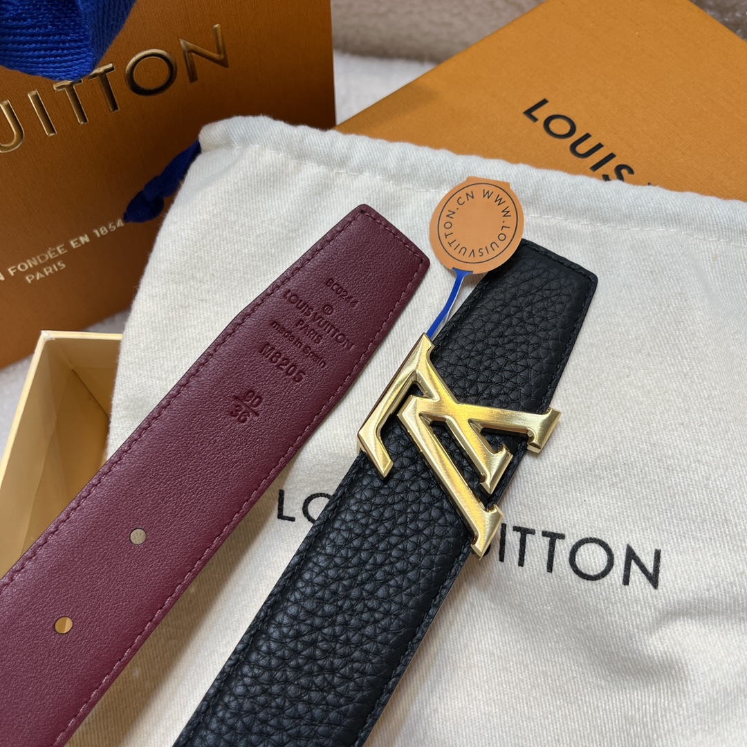 Louis Vuitton Male Leather Belt Cow Leather M