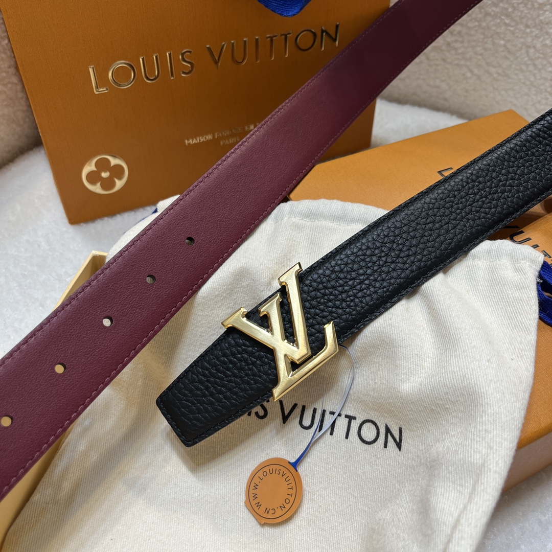 Louis Vuitton Male Leather Belt Cow Leather M