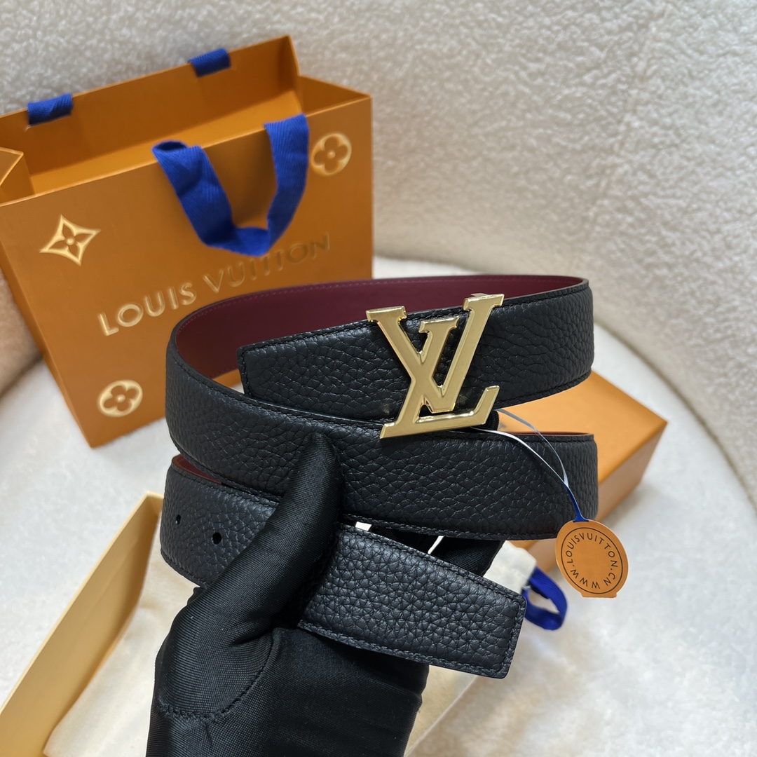 Louis Vuitton Male Leather Belt Cow Leather M