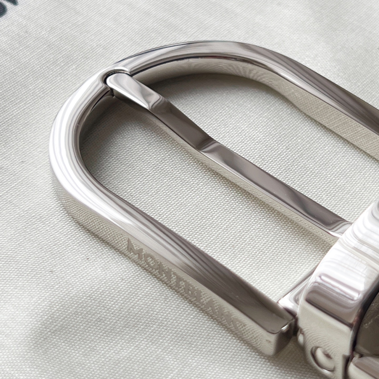 Montblanc Leather Belt Cow Leather Black Adjustable M