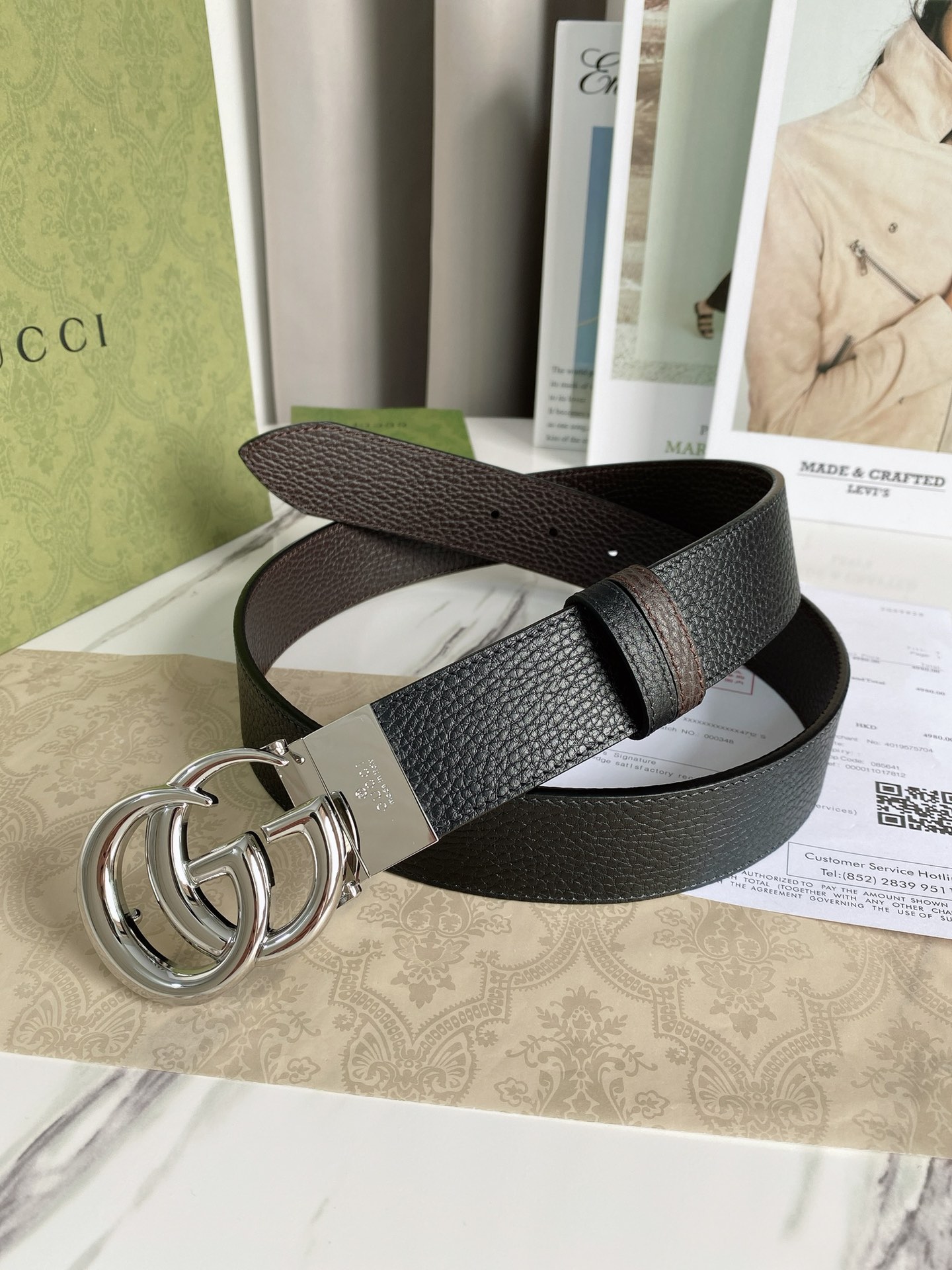 Gucci Leather Belt Top Grain Leather M