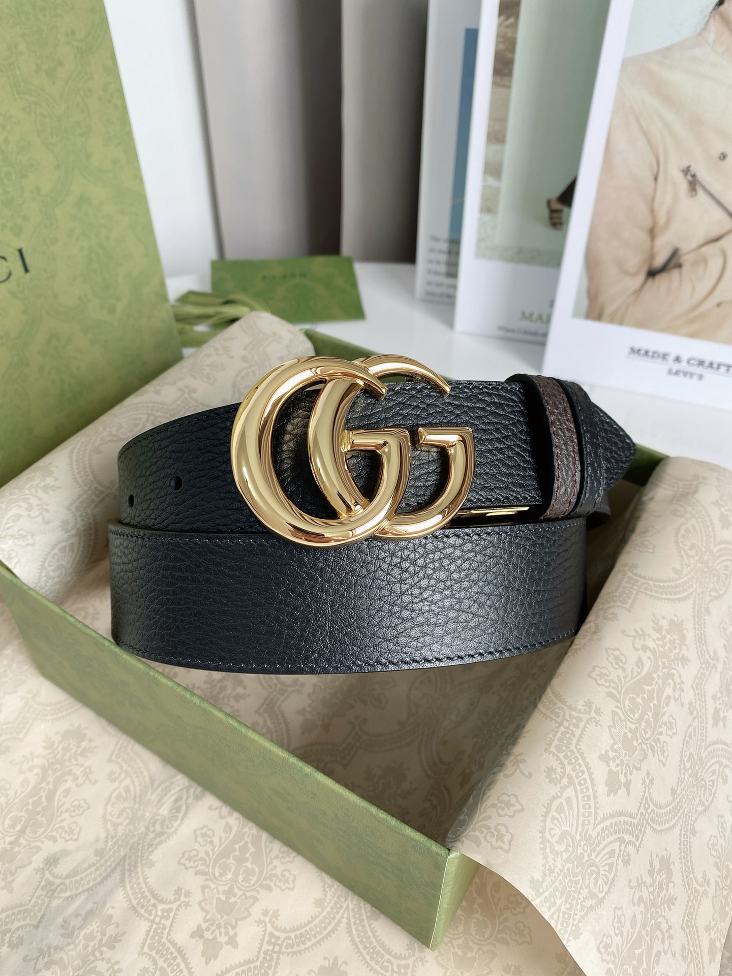 Gucci Leather Belt Top Grain Leather M
