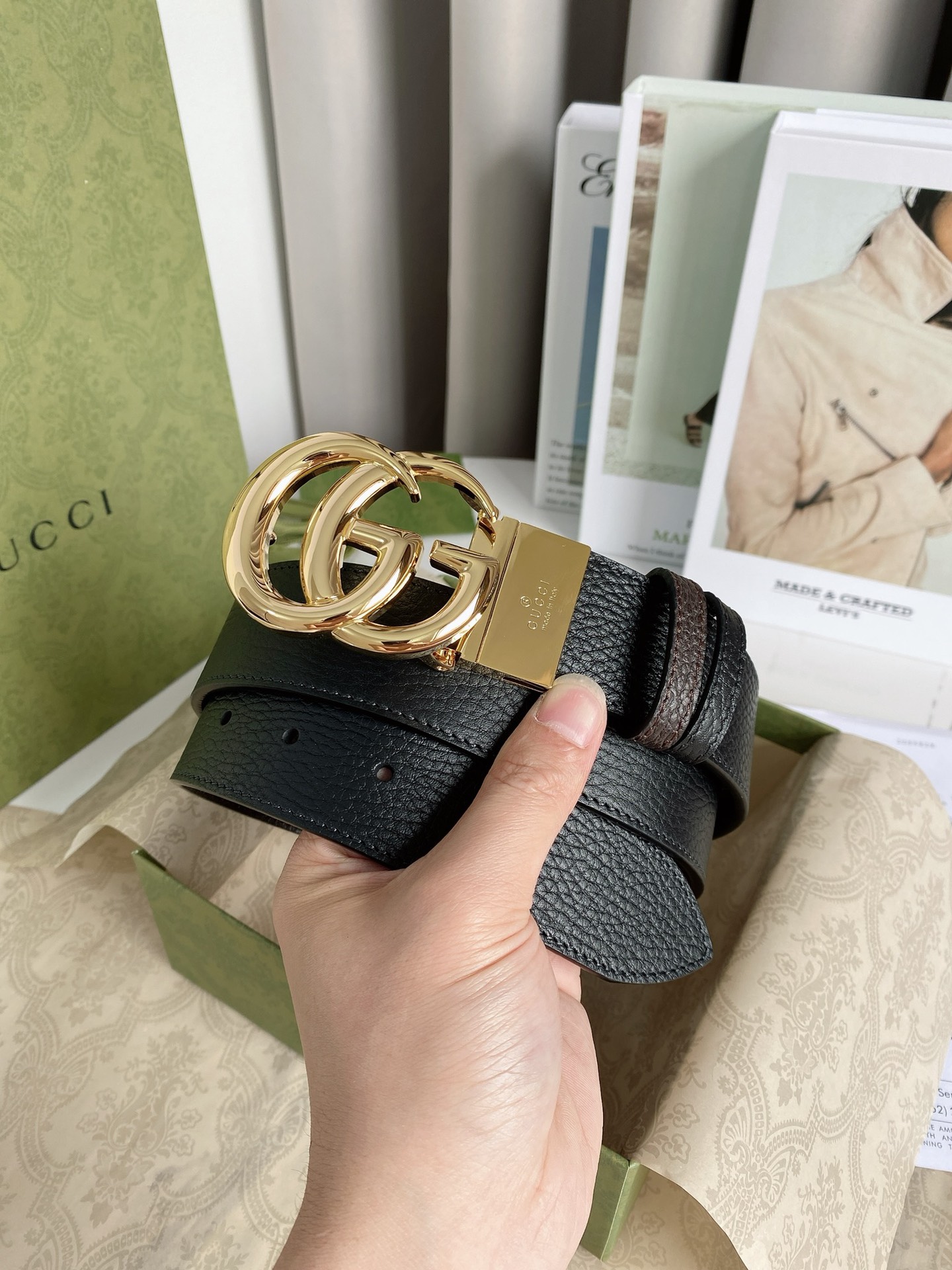 Gucci Leather Belt Top Grain Leather M