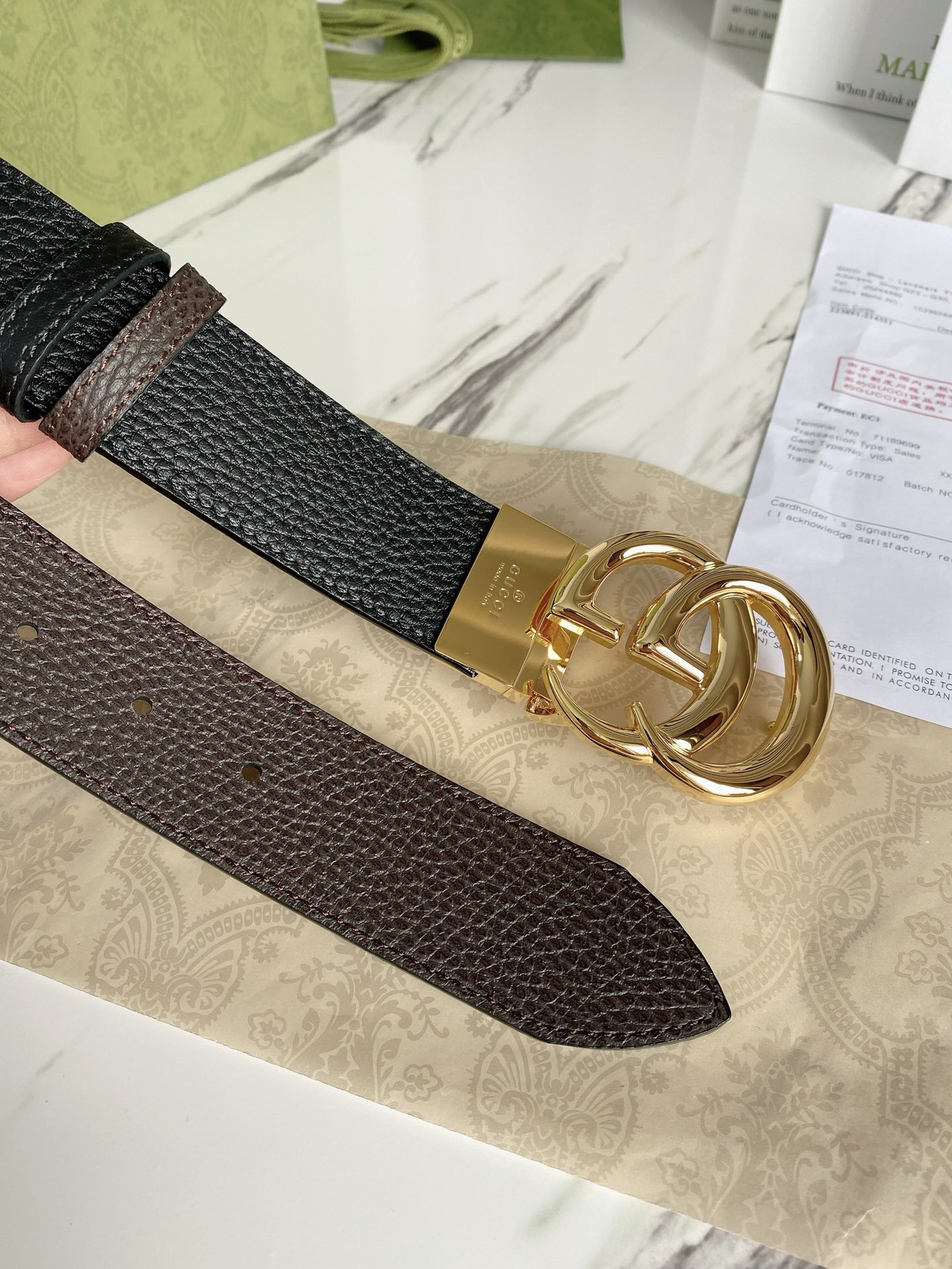 Gucci Leather Belt Top Grain Leather M